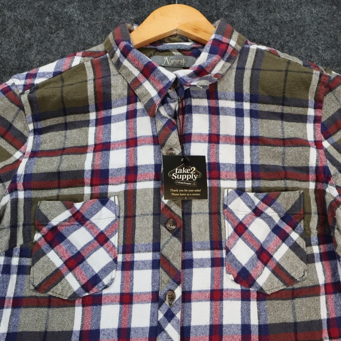 Natural Reflections Button Up Womens Large Multicolor Excellent Plaid Flannel - Thumbnail 3