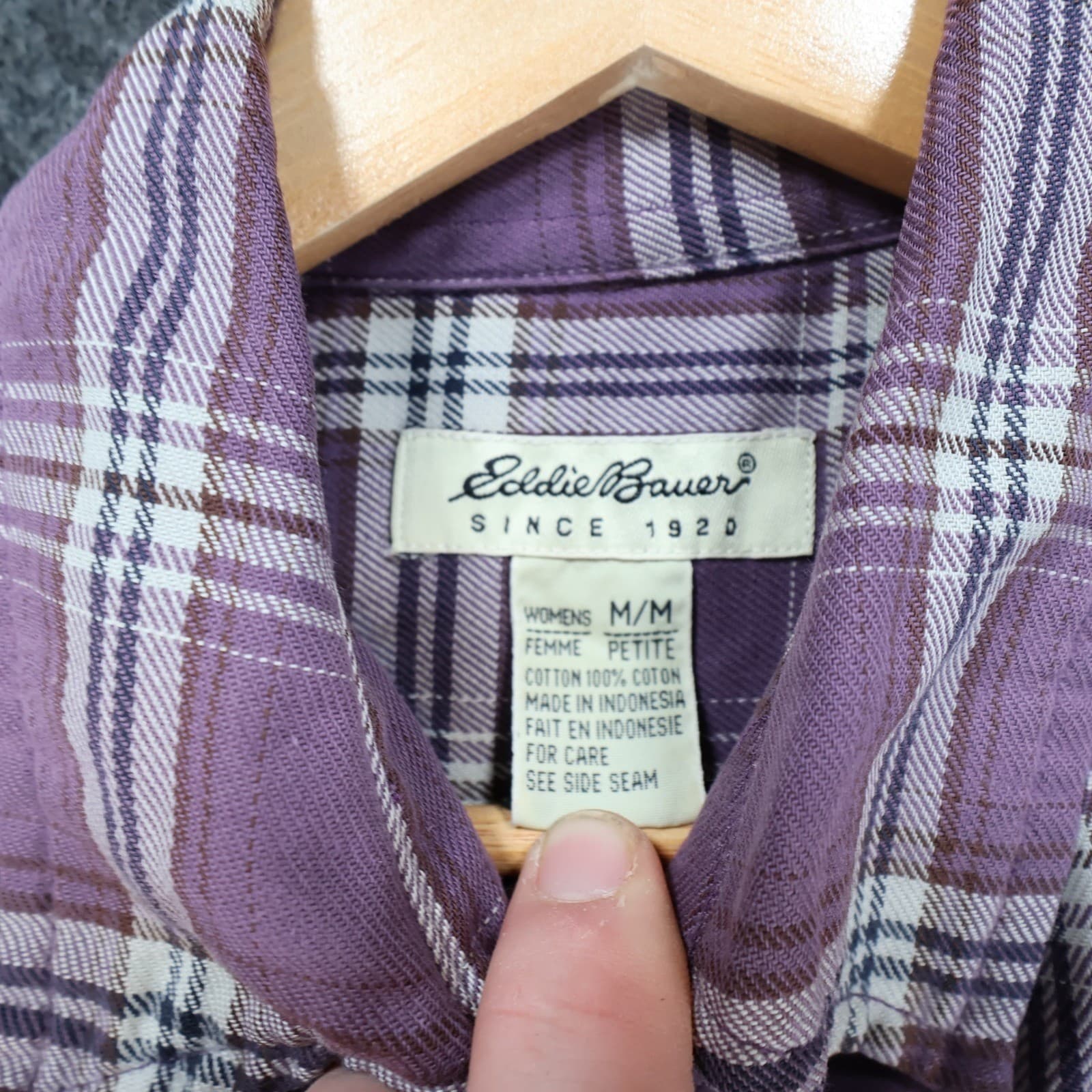 Eddie Bauer Flannel Shirt Womens Medium Excellent Plaid Long Sleeve Cotton - Thumbnail 7