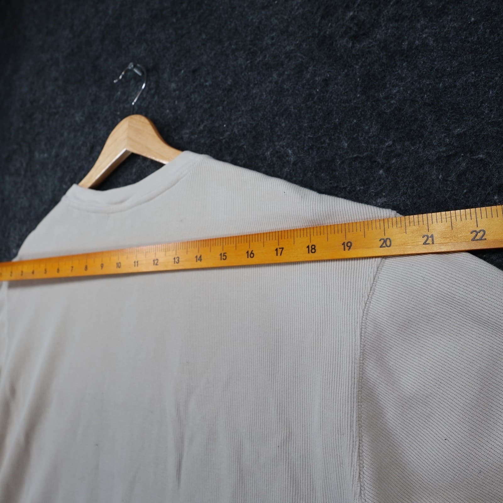 Roundtree & Yorke Long Sleeve Shirt Mens Medium Beige Ribbed Striped Casual - Thumbnail 6