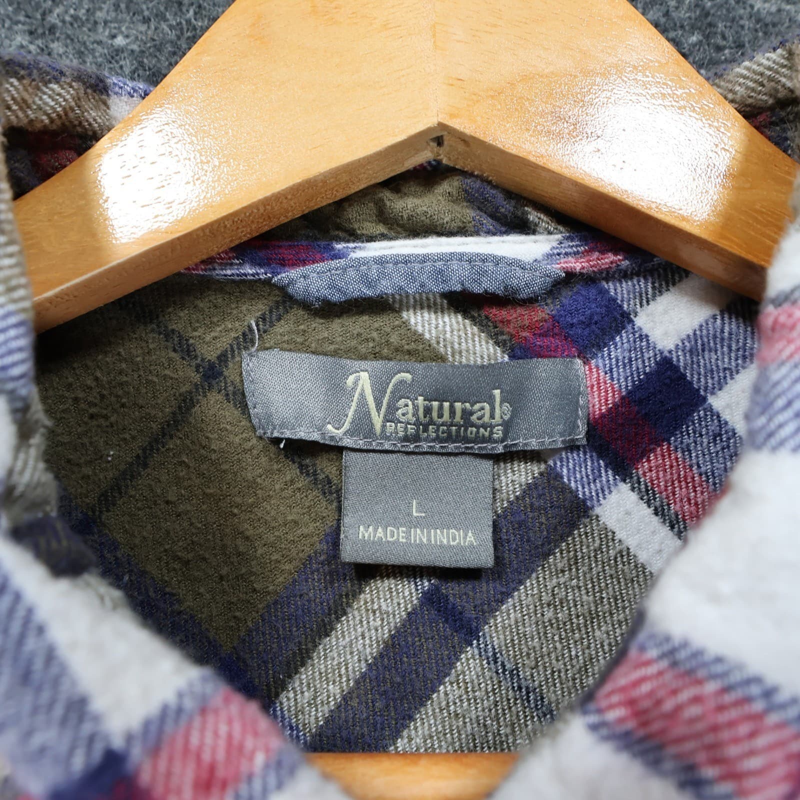 Natural Reflections Button Up Womens Large Multicolor Excellent Plaid Flannel - Thumbnail 6