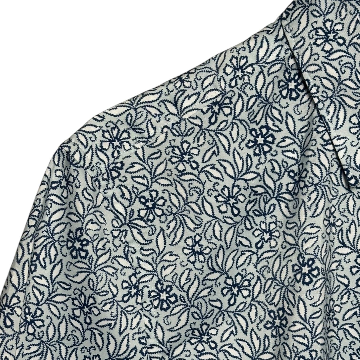 AXIST Men’s Short Sleeve Button-Down Shirt Floral Print Blue Size S - Thumbnail 3