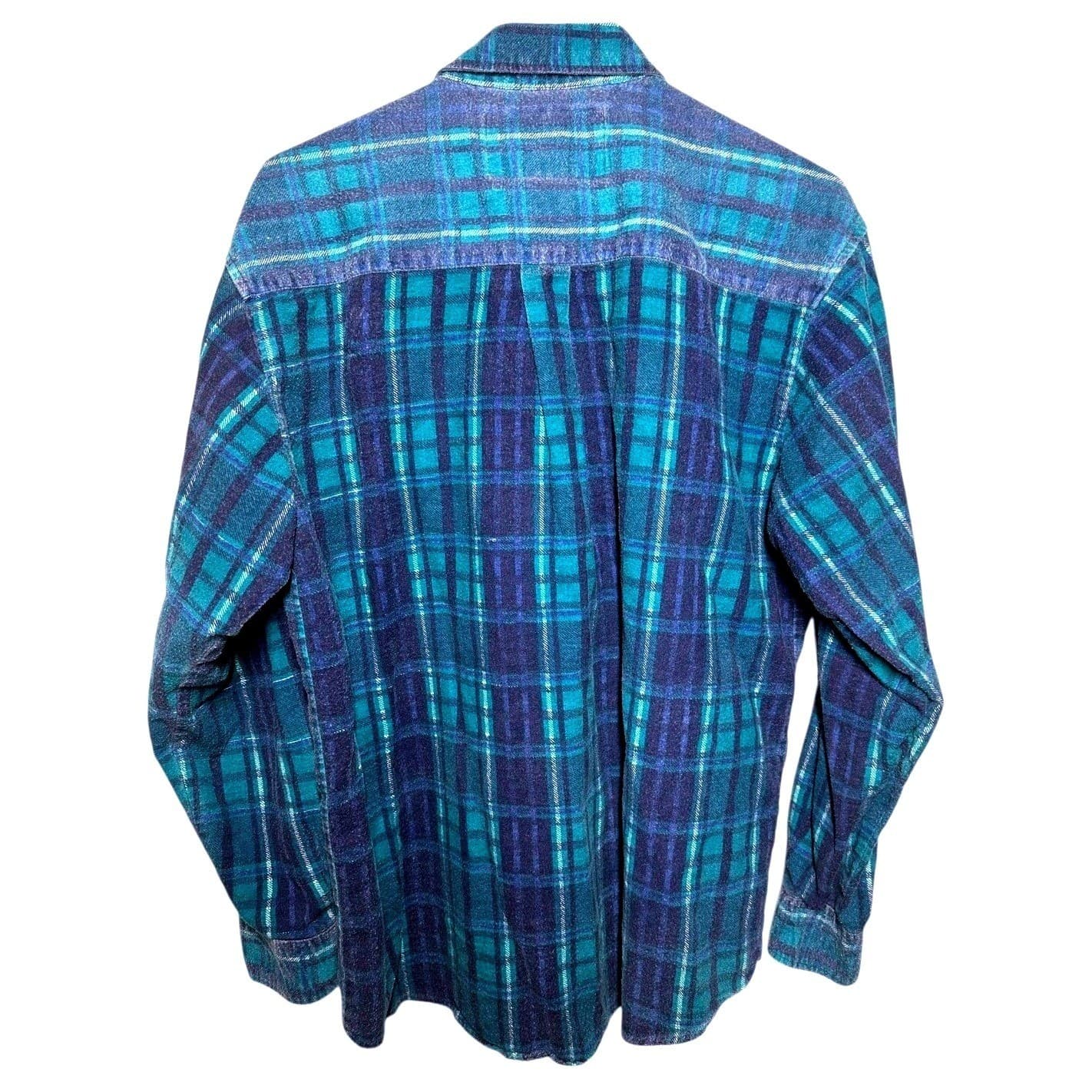 Rustic Outfitters Mens Plaid Flannel Long Sleeve Button Up Shirt Large - Thumbnail 4