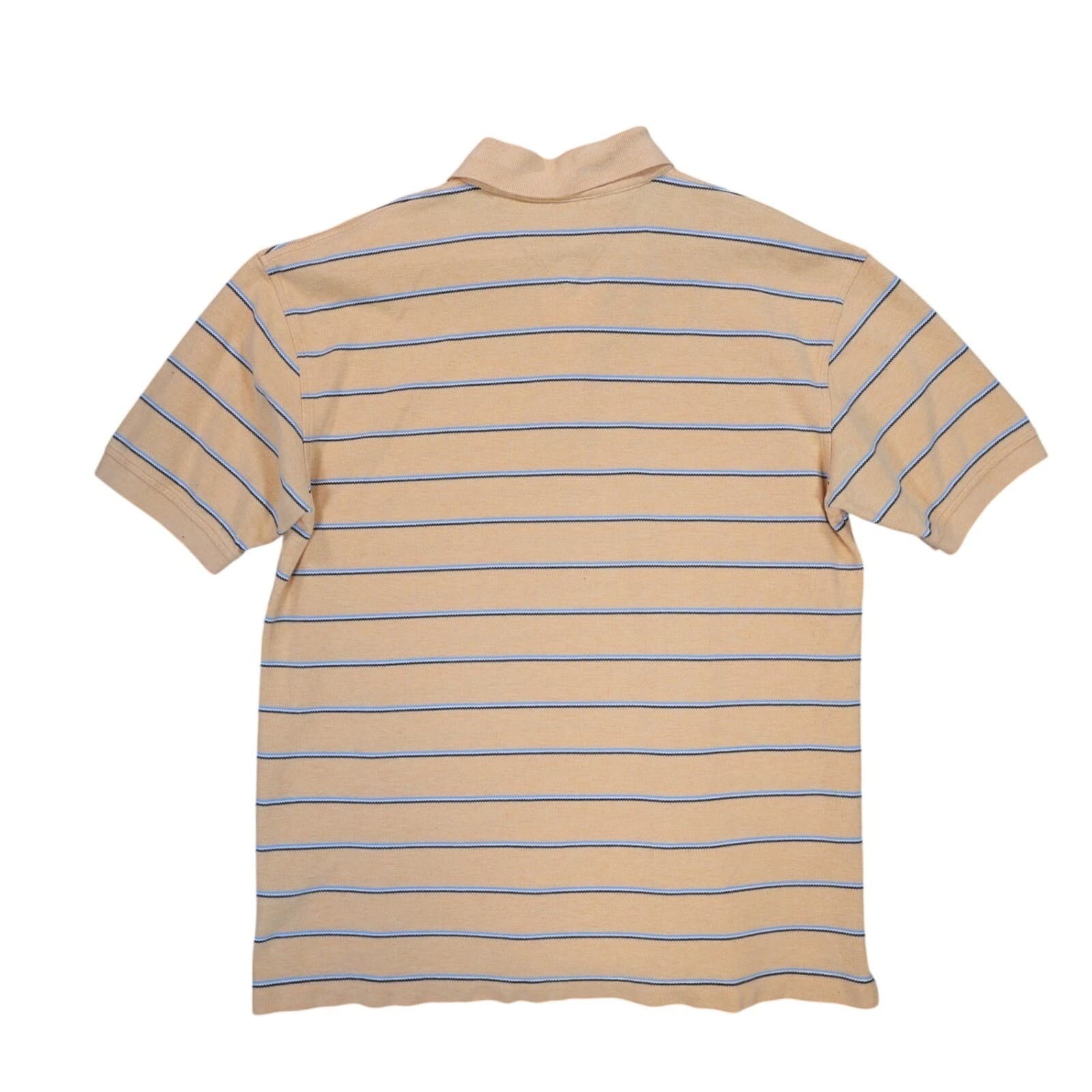 Tommy Hilfiger Polo Shirt Mens Large Yellow Excellent Striped Pique Short Sleeve - Thumbnail 2
