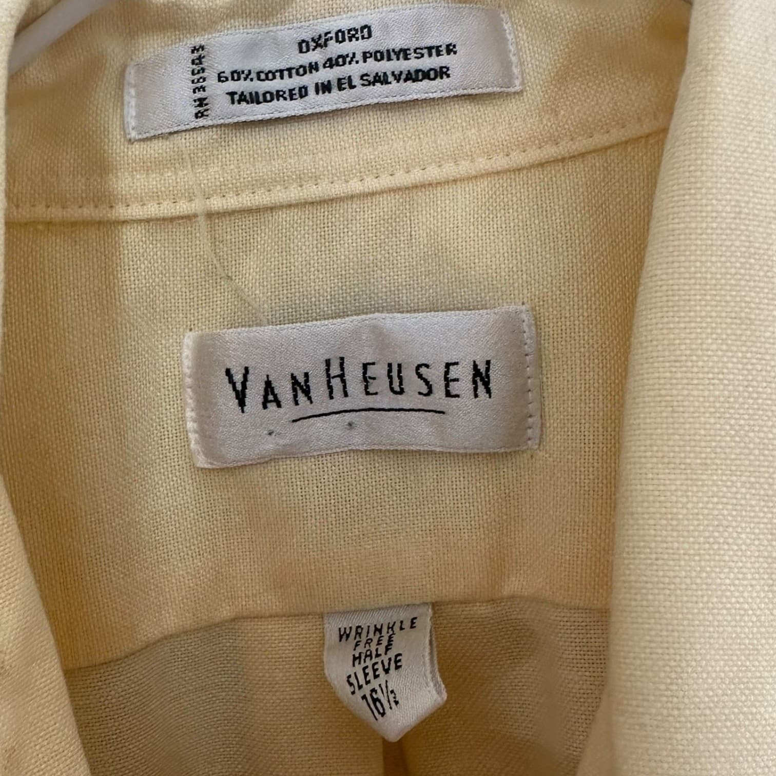 VAN HEUSEN Men's Short Sleeve Oxford Button Down Shirt Size Large 16.5 - Thumbnail 6