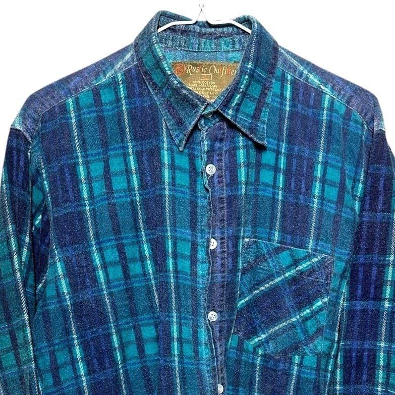 Rustic Outfitters Mens Plaid Flannel Long Sleeve Button Up Shirt Large - Thumbnail 5