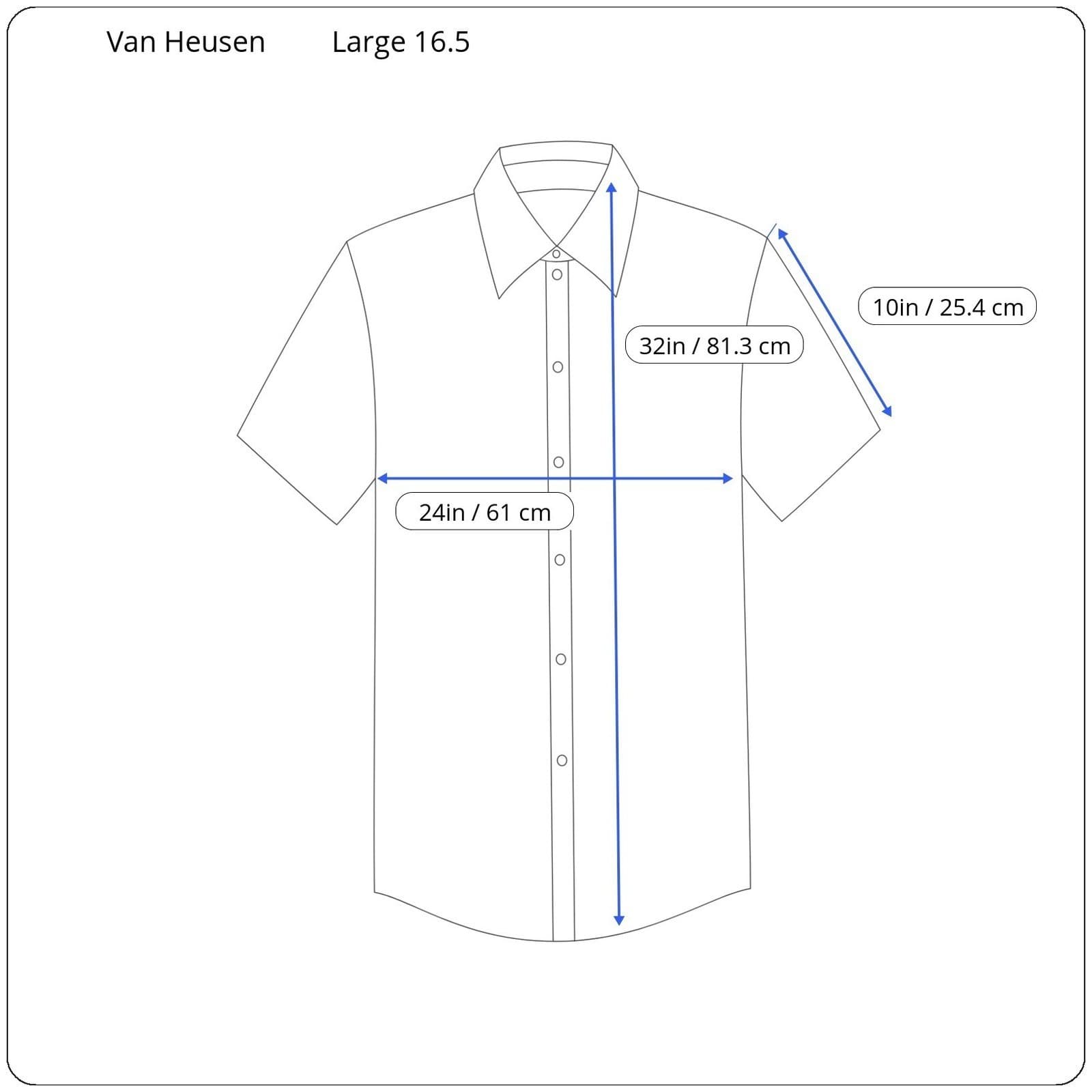 VAN HEUSEN Men's Short Sleeve Oxford Button Down Shirt Size Large 16.5 - Thumbnail 7