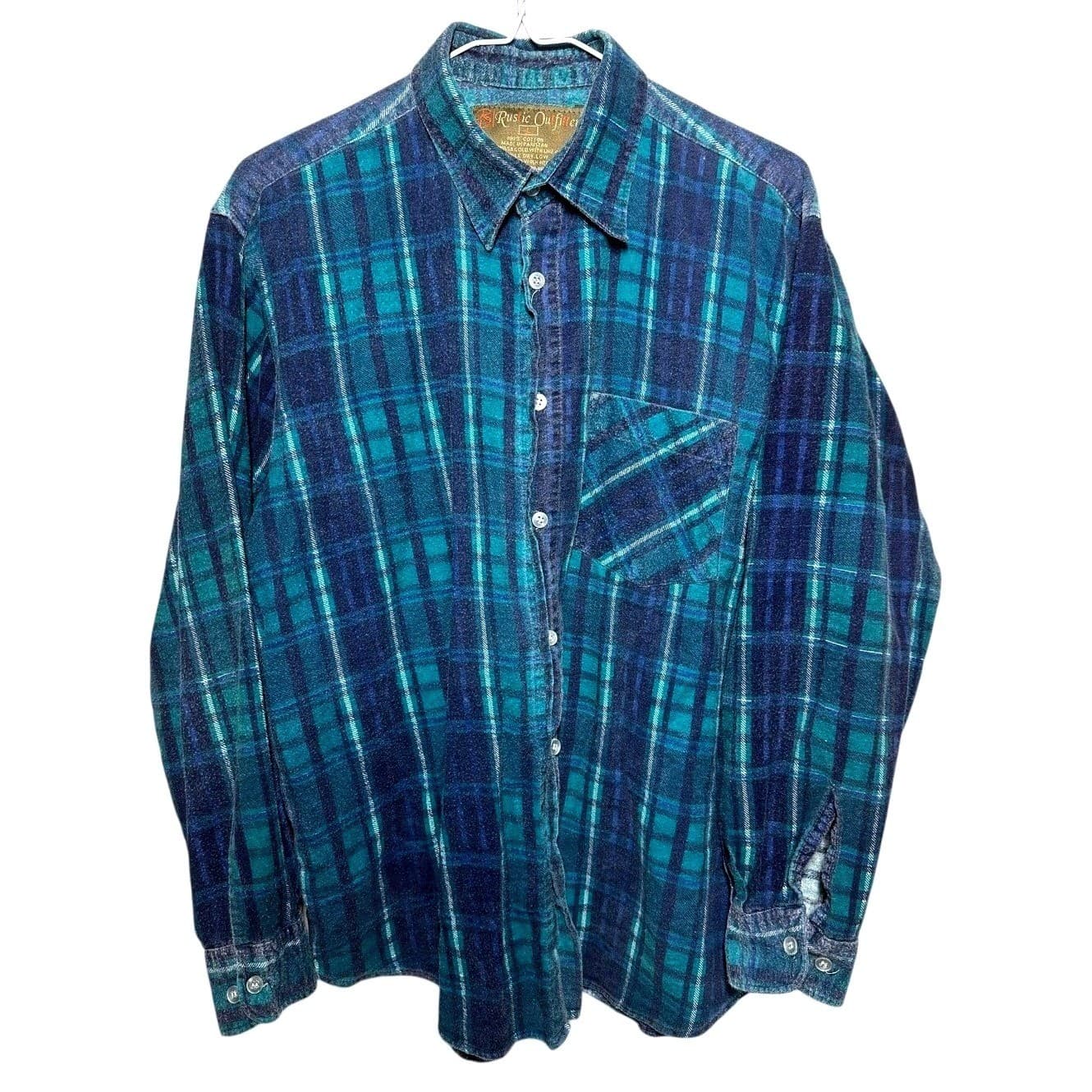 Rustic Outfitters Mens Plaid Flannel Long Sleeve Button Up Shirt Large - Thumbnail 3