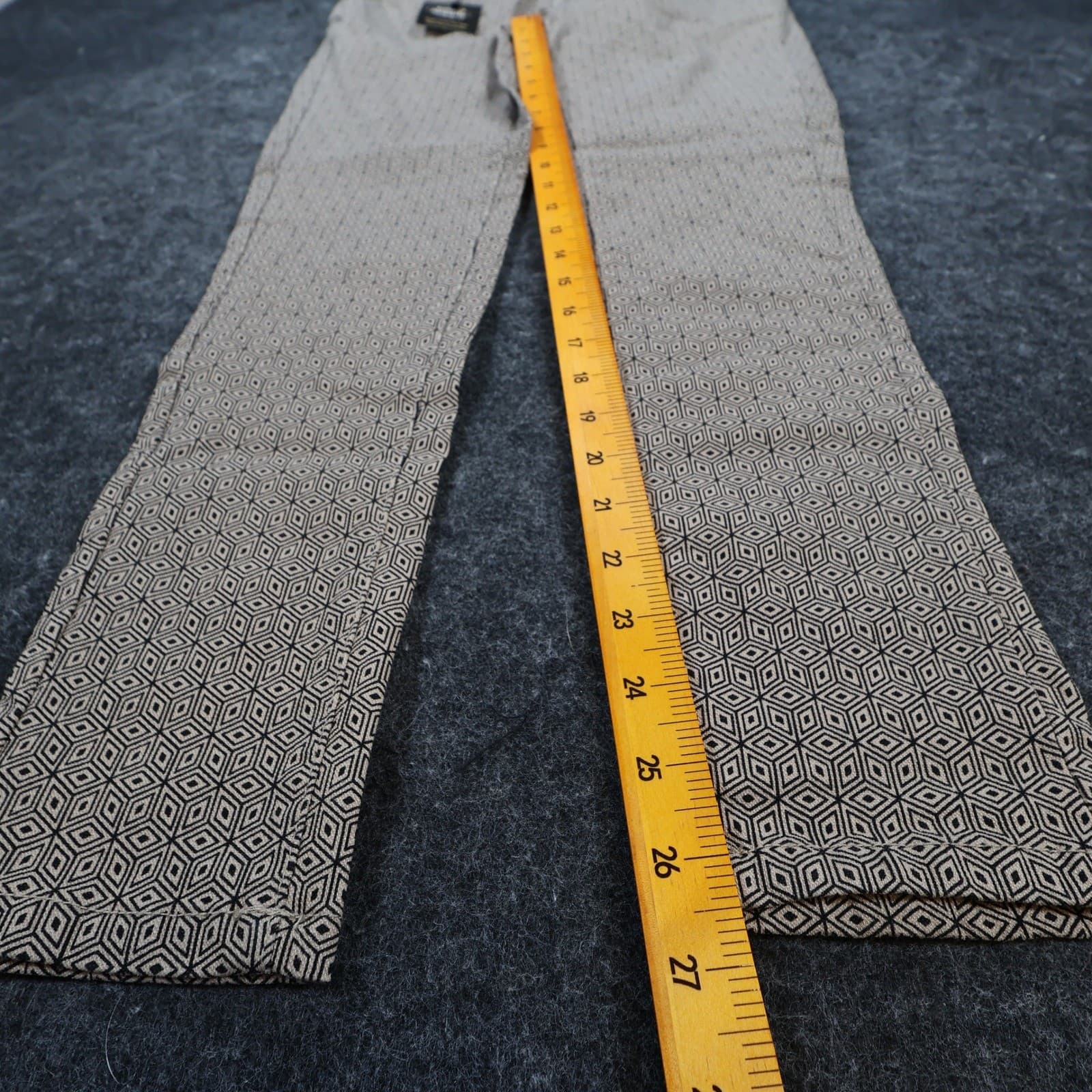 Sabrina Lauren Skinny Pants Womens 6 Tan Black Geometric Rayon Blend Slim Fit - Thumbnail 4
