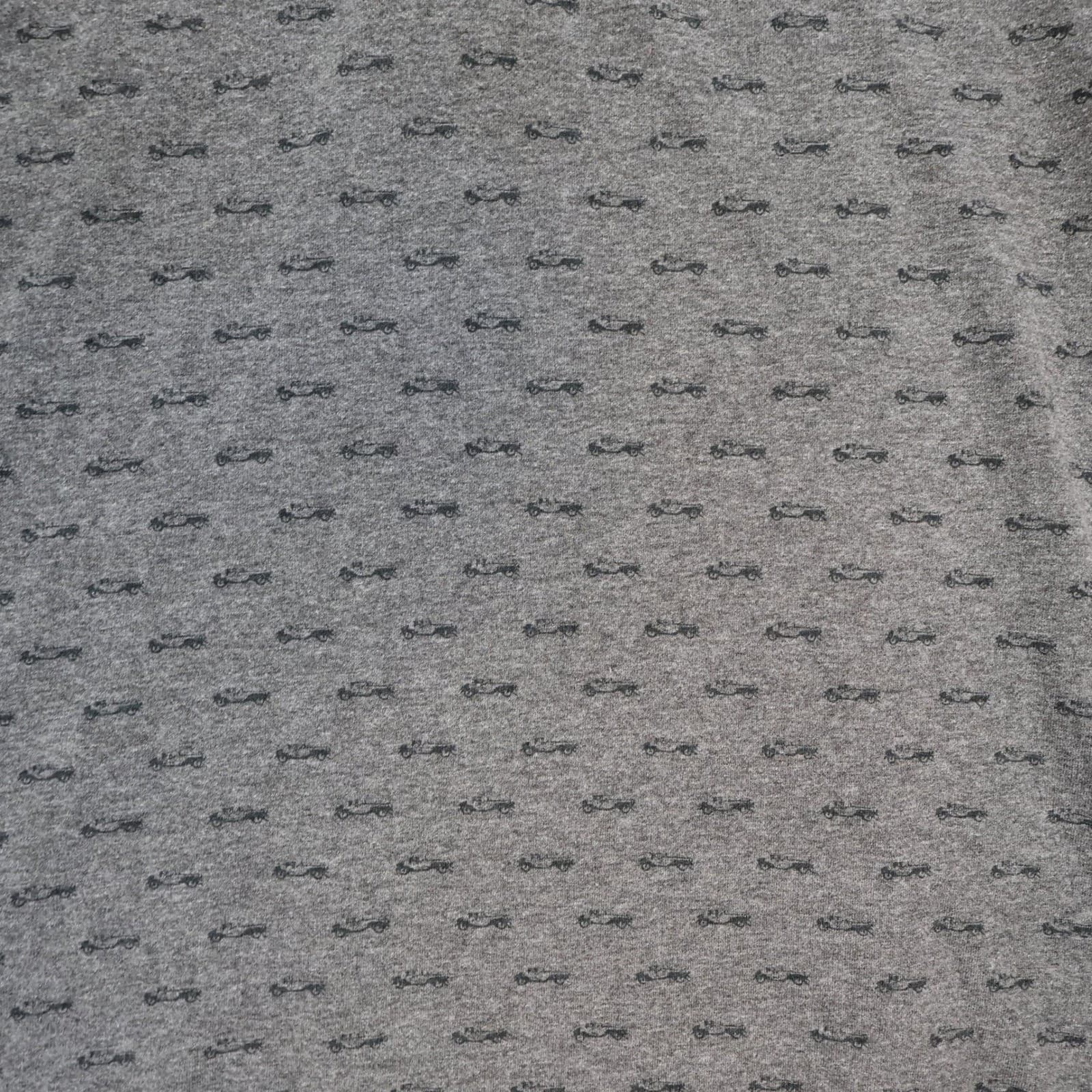 Steel & Jelly Polo Shirt Mens XL Charcoal Excellent Car Print Henley - Thumbnail 5