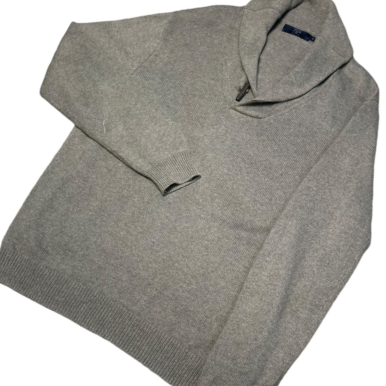 J. Crew Mens XL Beige Shawl Collar Pullover Sweater - Thumbnail 2
