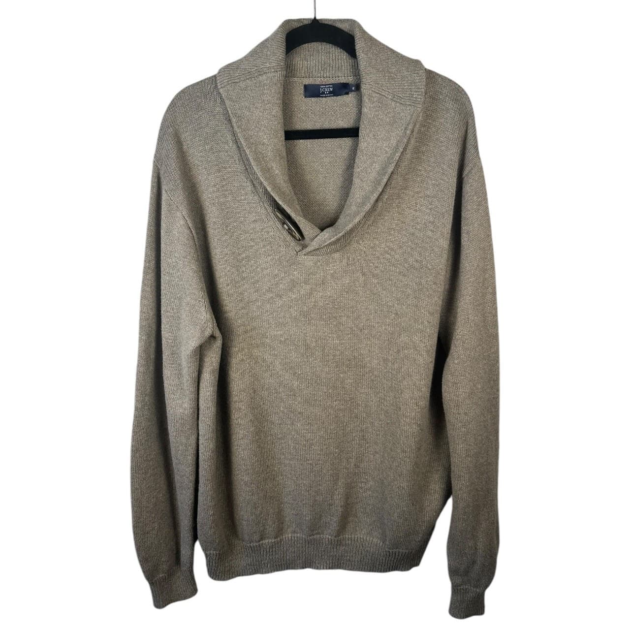 J. Crew Mens XL Beige Shawl Collar Pullover Sweater - Thumbnail 6