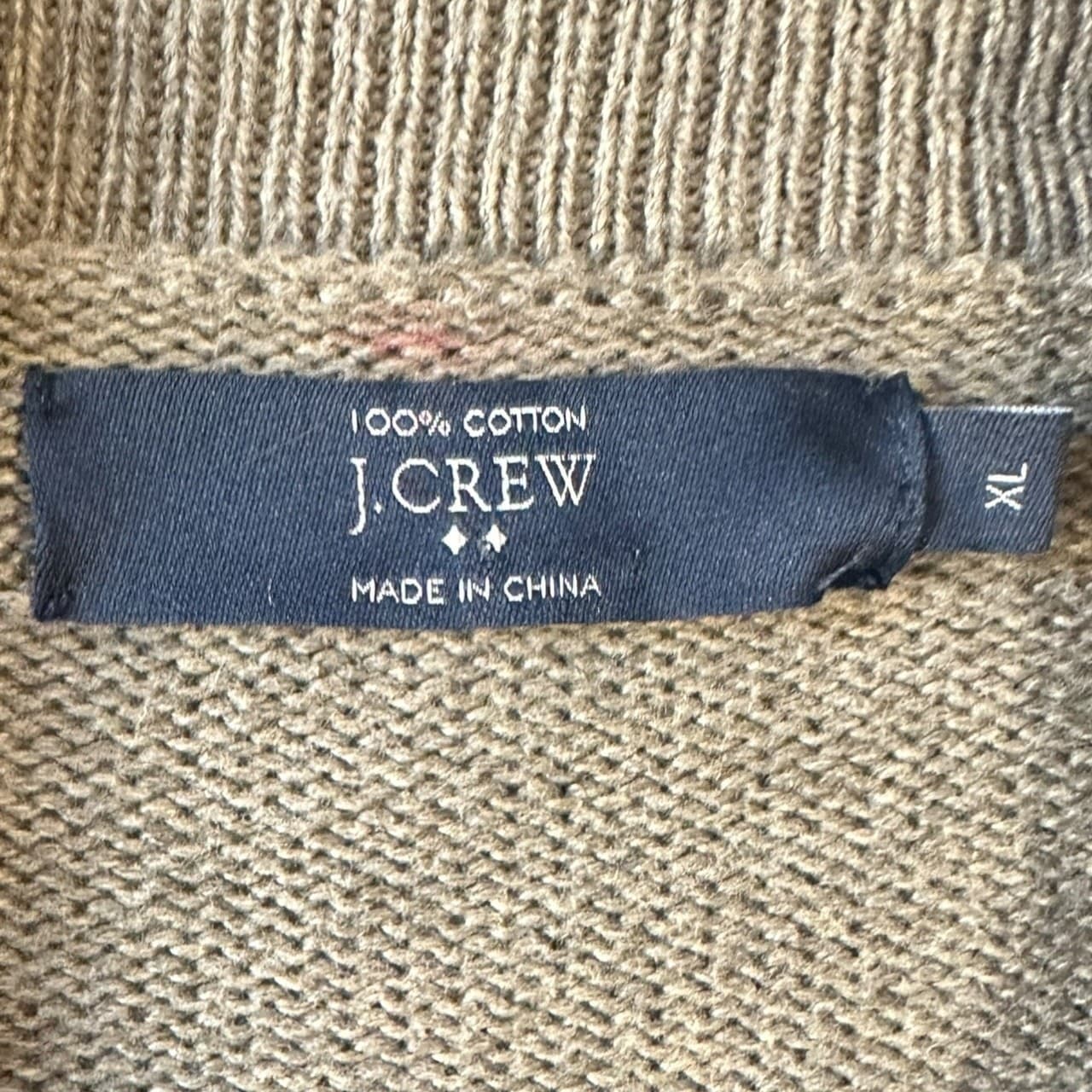 J. Crew Mens XL Beige Shawl Collar Pullover Sweater - Thumbnail 9