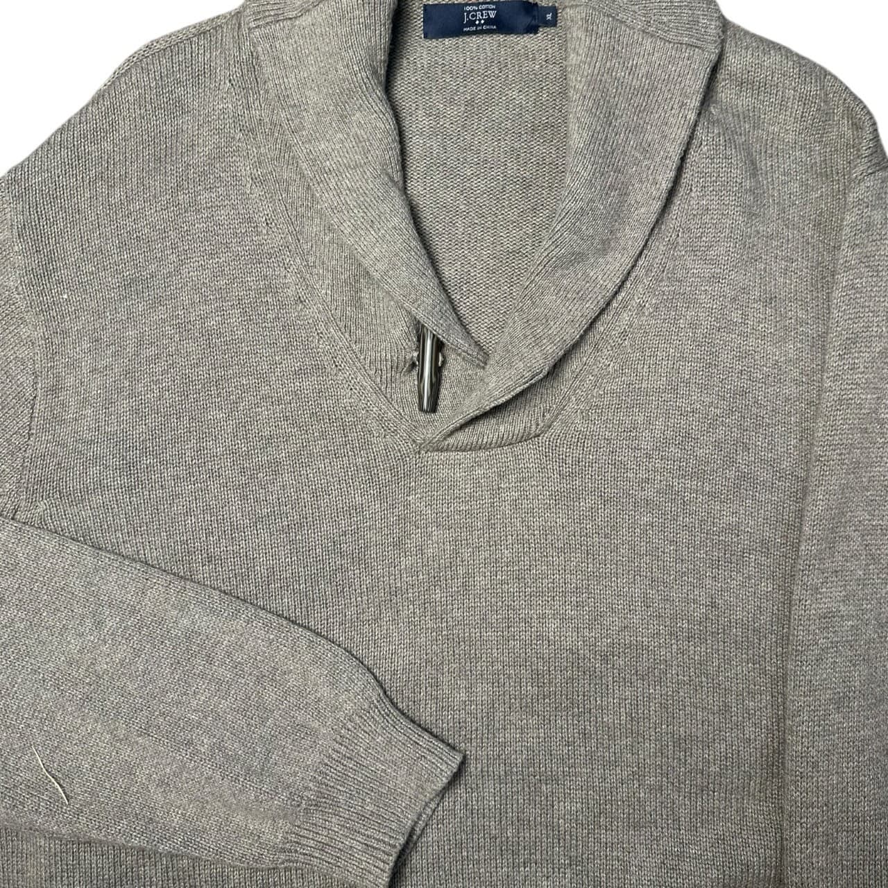 J. Crew Mens XL Beige Shawl Collar Pullover Sweater - Thumbnail 5
