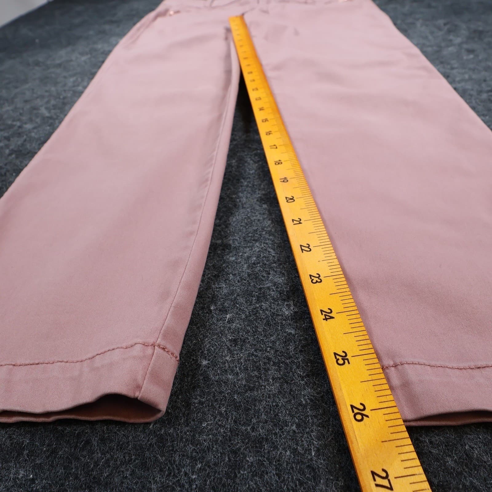 Tinsel Pants Womens 31 Pink Cotton Blend Skinny Ankle Rose Gold Zipper Stretch - Thumbnail 4