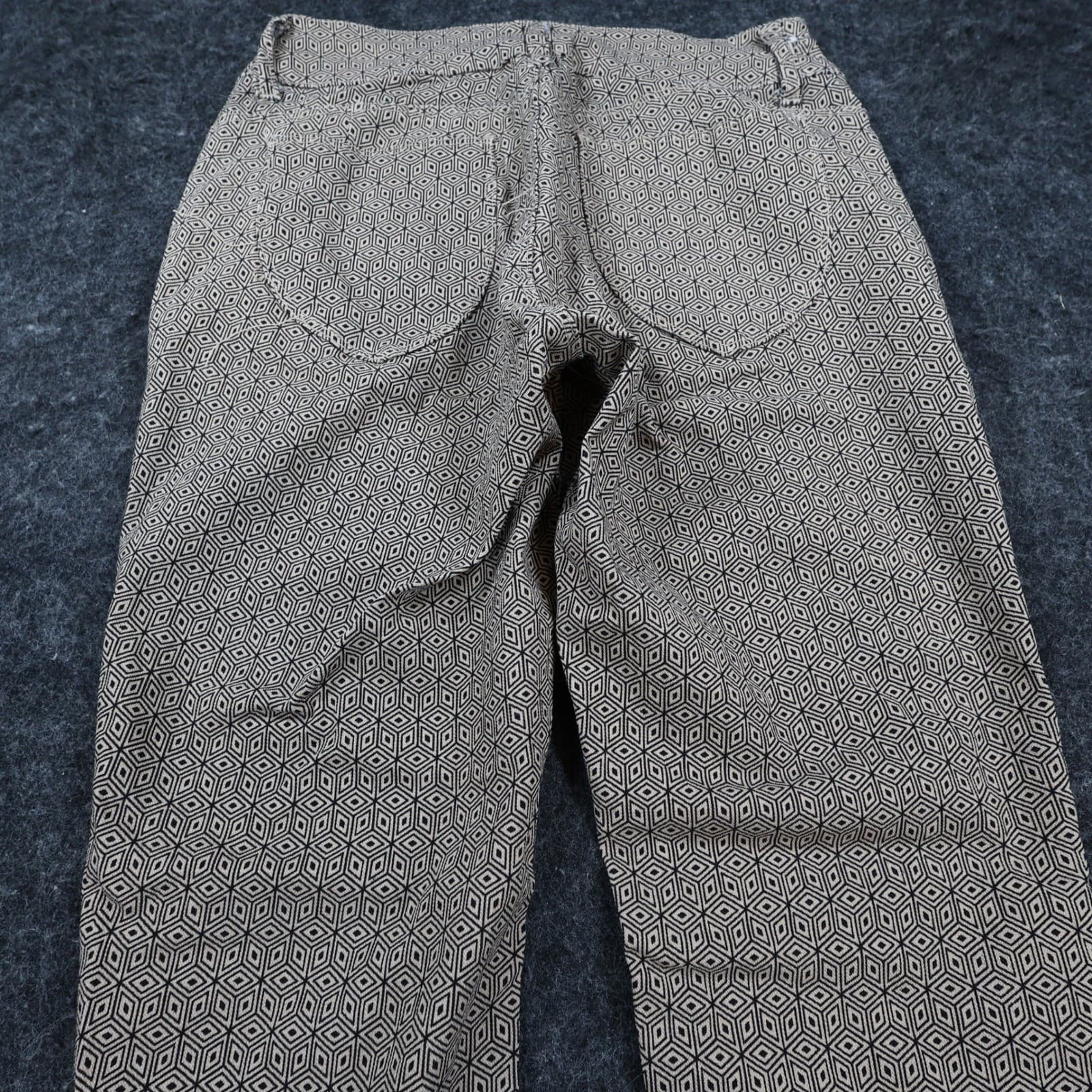 Sabrina Lauren Skinny Pants Womens 6 Tan Black Geometric Rayon Blend Slim Fit - Thumbnail 9