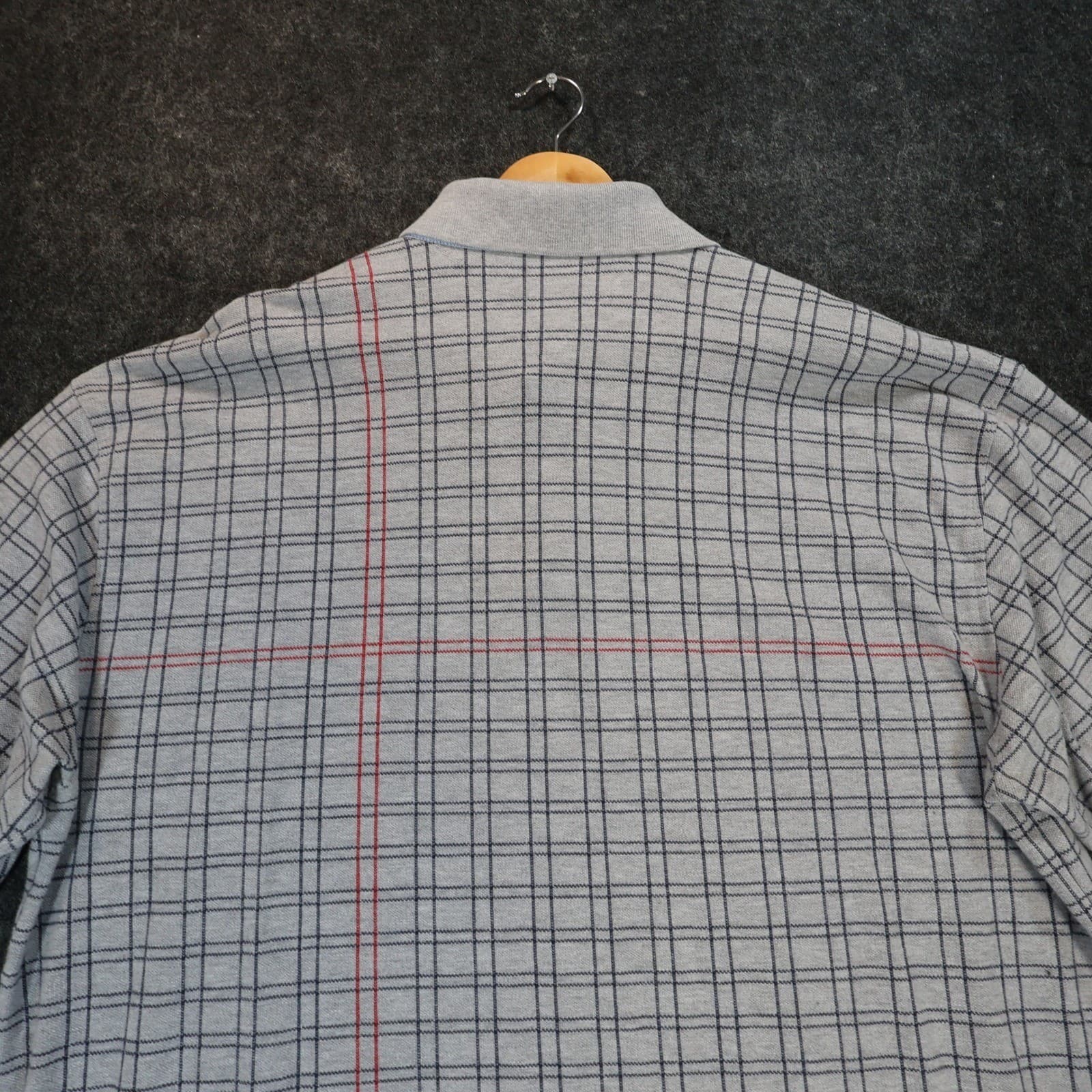 Tommy Hilfiger Polo Shirt Mens XXL Gray Excellent Plaid Short Sleeve Cotton - Thumbnail 4