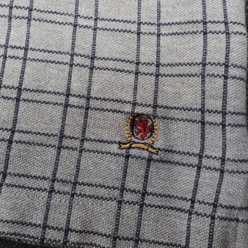 Tommy Hilfiger Polo Shirt Mens XXL Gray Excellent Plaid Short Sleeve Cotton - Thumbnail 6