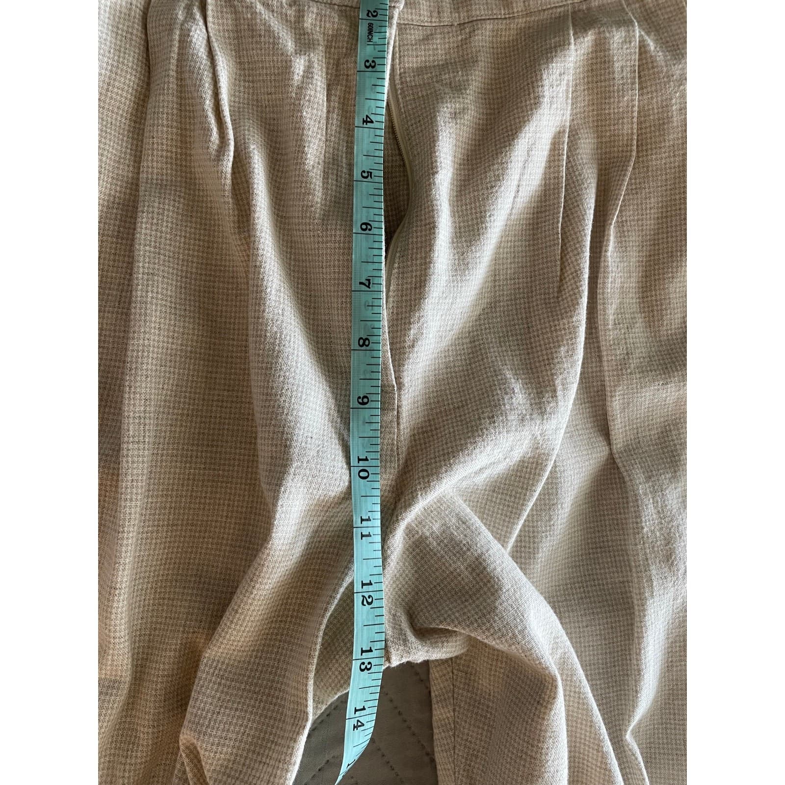 Vintage Sharon Young Womens Size 28 Beige Linen Pants - Thumbnail 7