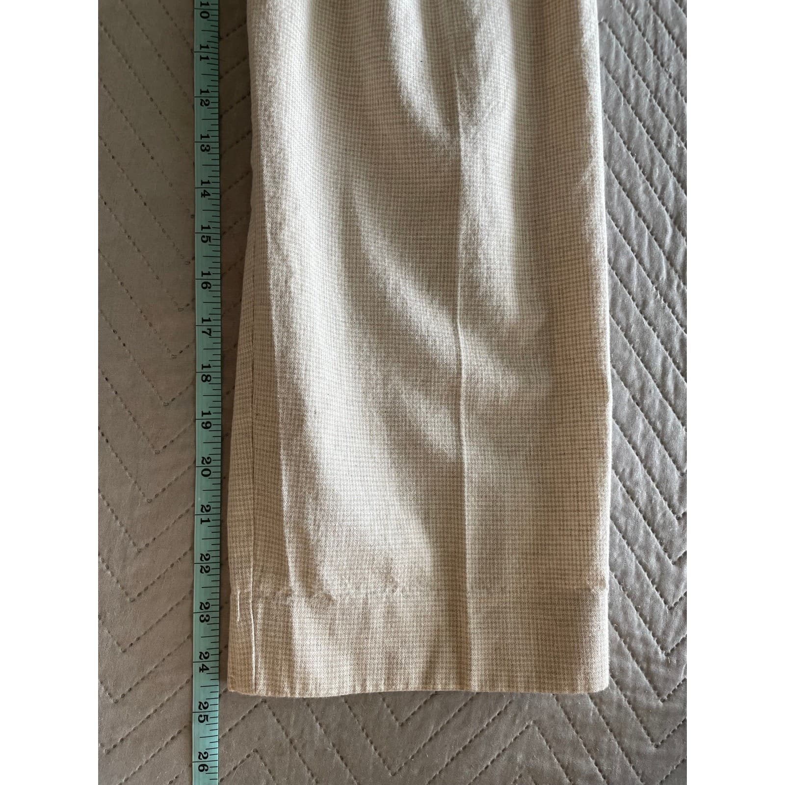Vintage Sharon Young Womens Size 28 Beige Linen Pants - Thumbnail 8