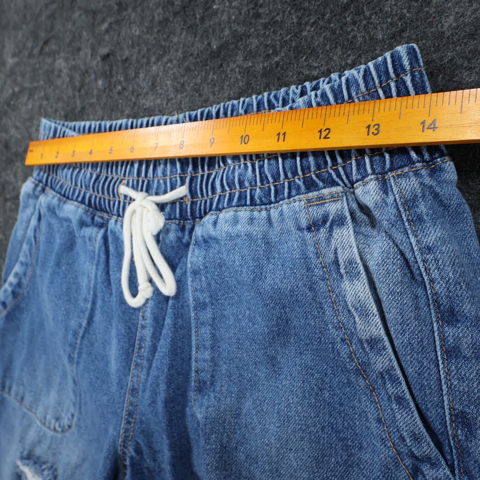 Celebrity Pink Jogger Jeans Women Small Blue Cotton Distressed Relaxed Denim - Thumbnail 7