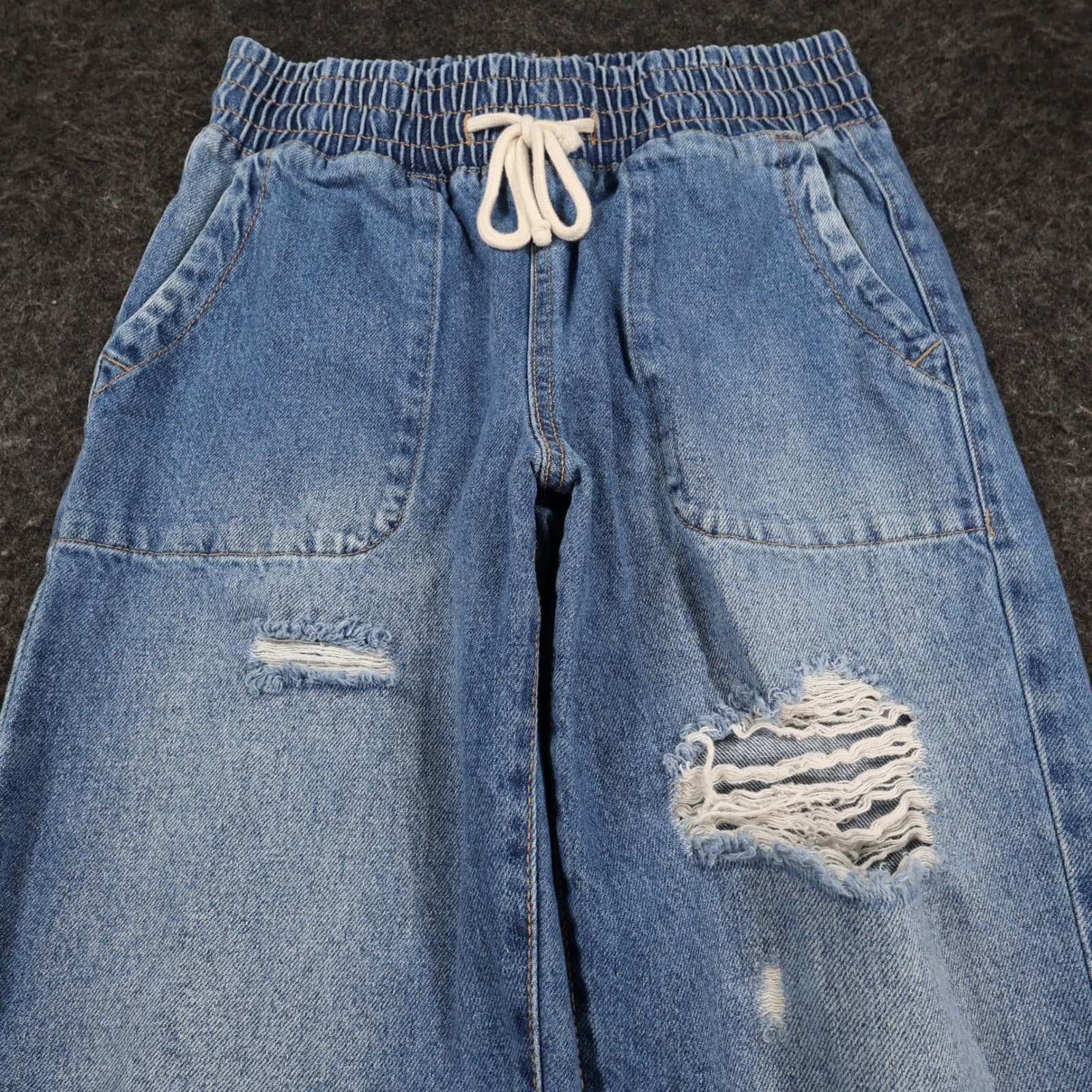 Celebrity Pink Jogger Jeans Women Small Blue Cotton Distressed Relaxed Denim - Thumbnail 9