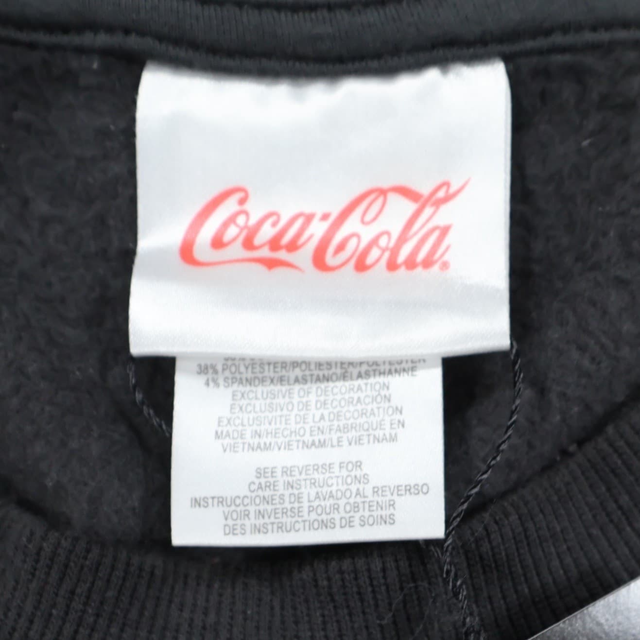 Coca-Cola Sweatshirt Mens Large Black Cotton Blend Graphic Santa Claus Holiday - Thumbnail 7