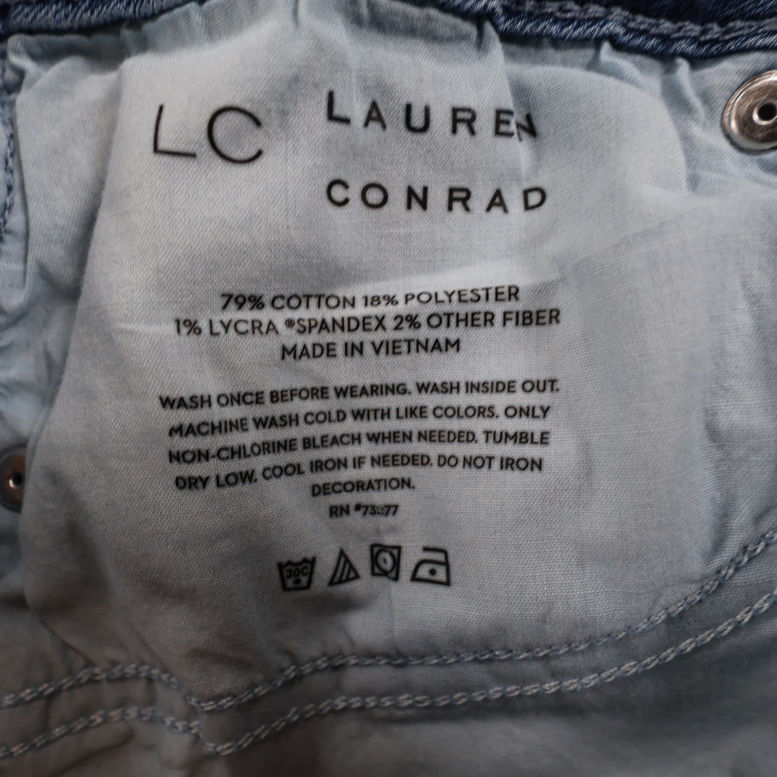 LC Lauren Conrad Skinny Jeans Womens 6 Blue Cotton Stretch Slim Denim Pants - Thumbnail 8
