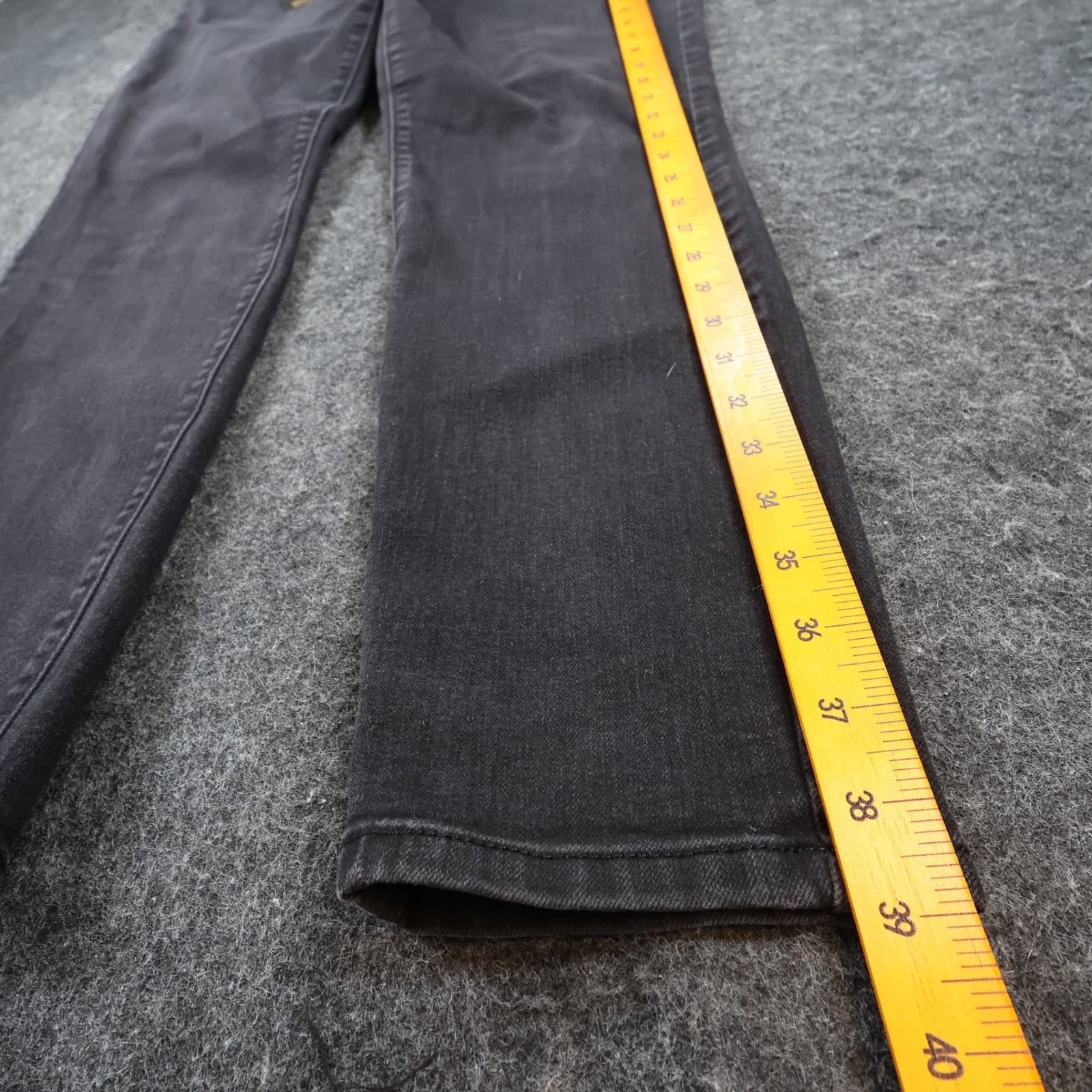 Simply Vera Vera Wang Skinny Jeans Womens 14 Black Denim Mid Rise Faded Stretch - Thumbnail 3