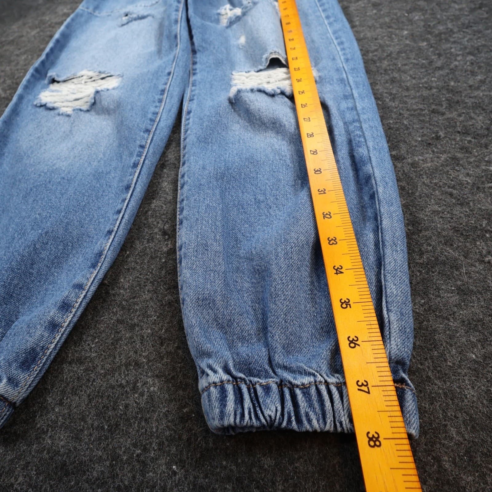 Celebrity Pink Jogger Jeans Women Small Blue Cotton Distressed Relaxed Denim - Thumbnail 3