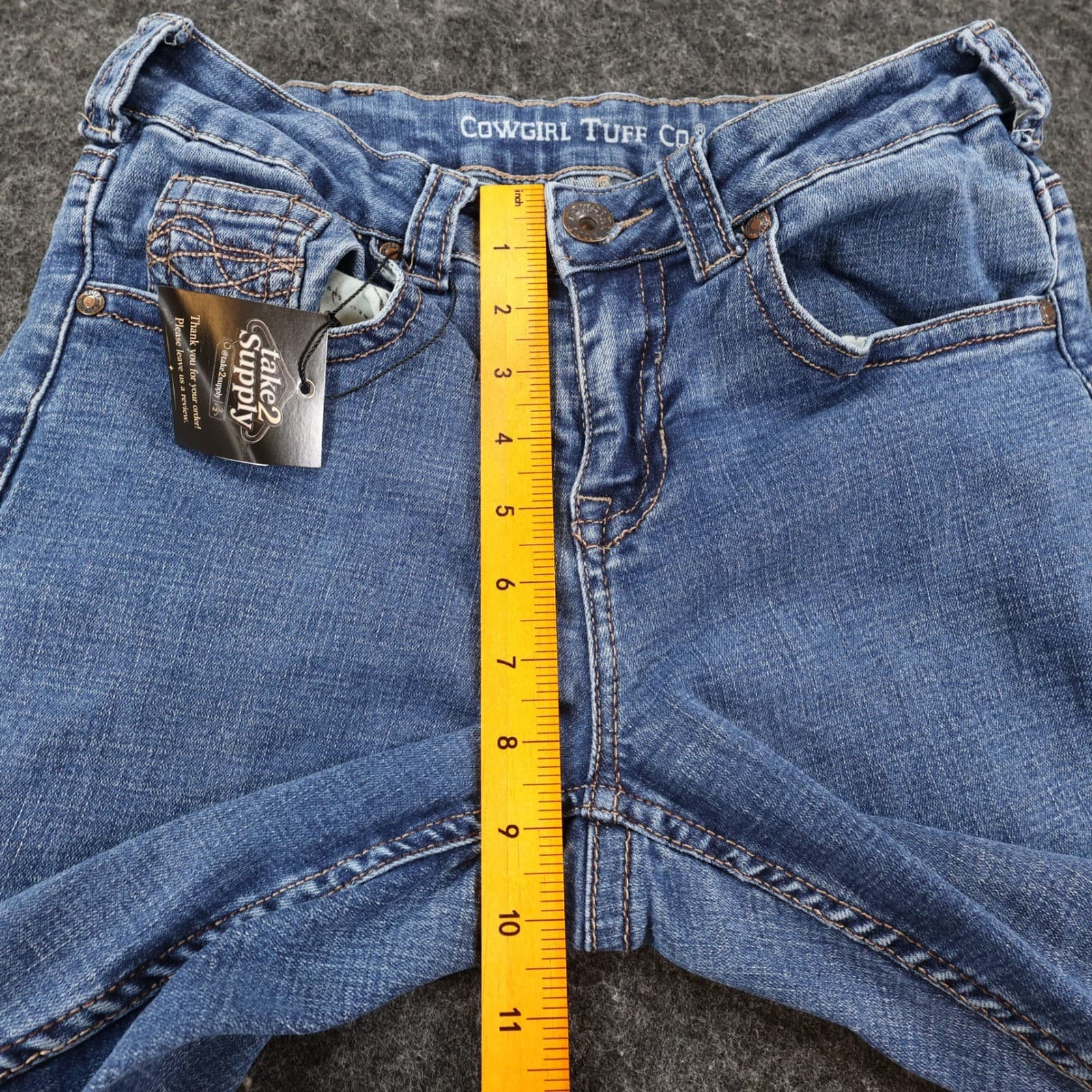 Cowgirl Tuff Co Jeans Womens 27 Blue Cotton Blend Bootcut Dimi Deluxe Western - Thumbnail 5