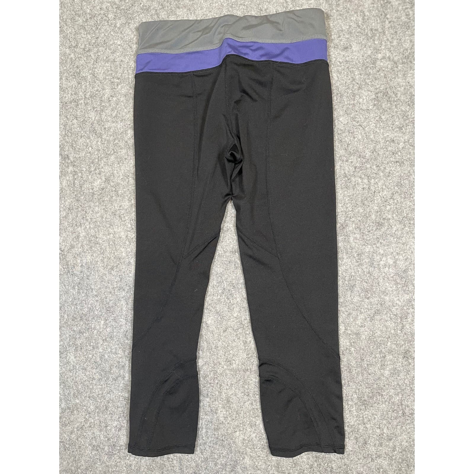 Golds Gym GGX Yoga Pants Women Small Black Purple Capri Leggings - Thumbnail 5