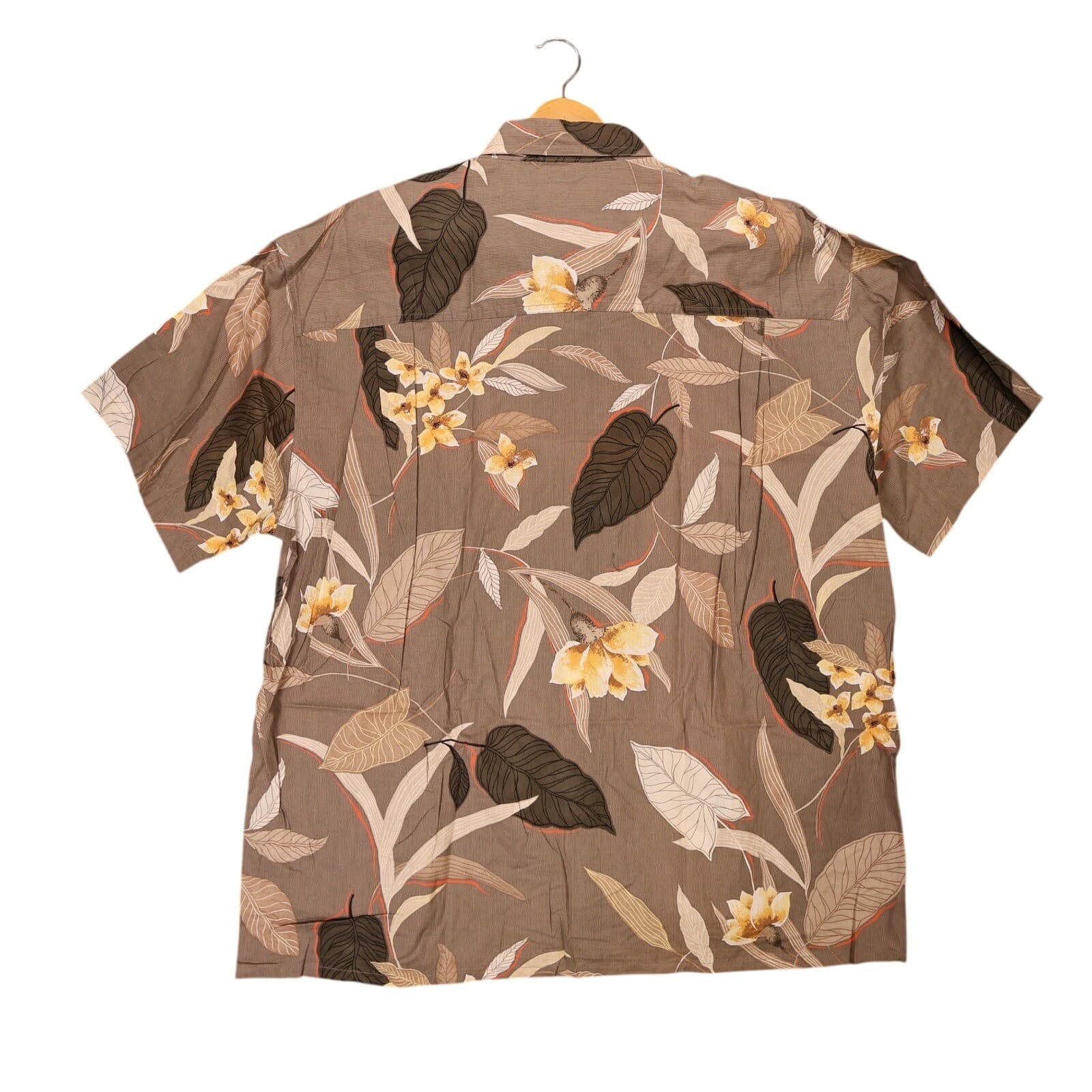 Chaps Ralph Lauren Button Down Shirt Mens XL Brown New Floral Tropical Vintage - Thumbnail 2