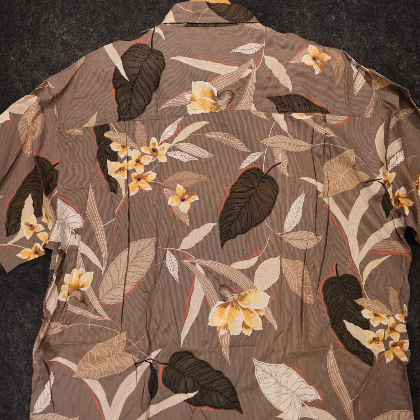 Chaps Ralph Lauren Button Down Shirt Mens XL Brown New Floral Tropical Vintage - Thumbnail 4