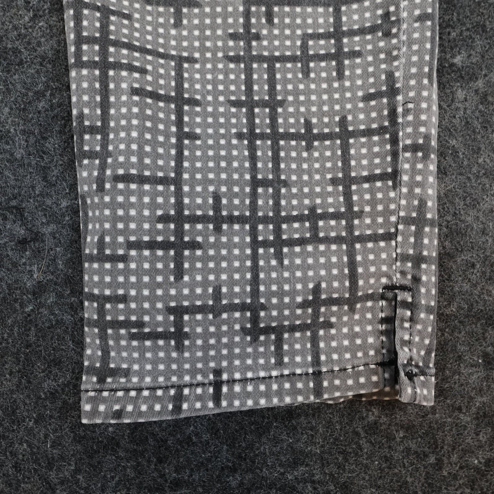 NYDJ Trouser Women Size 10 Gray Cotton Spandex Geometric Grid Print Slim Ankle - Thumbnail 13
