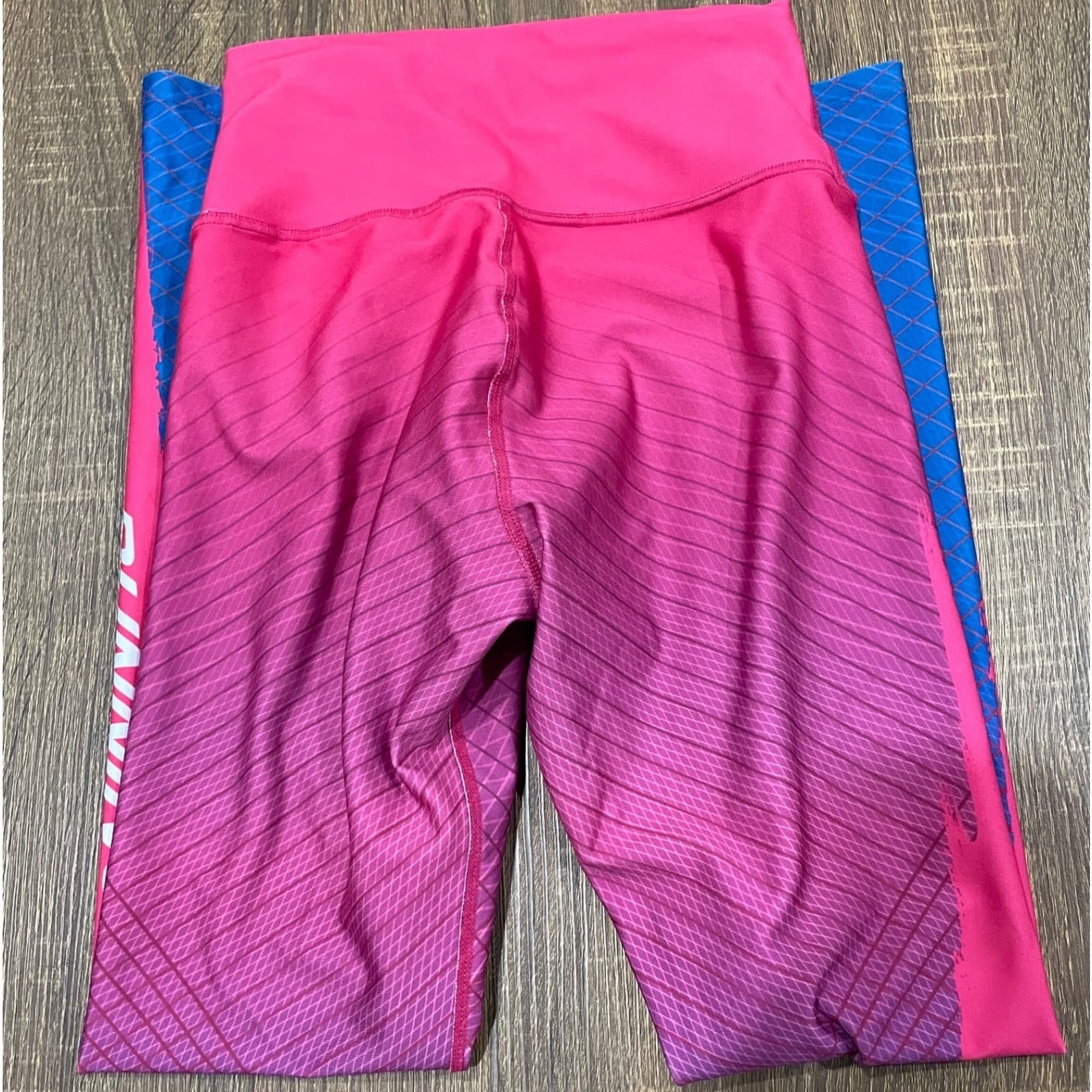 Pitbull Fit Compression Leggings Women Small Pink Blue Running - Thumbnail 2