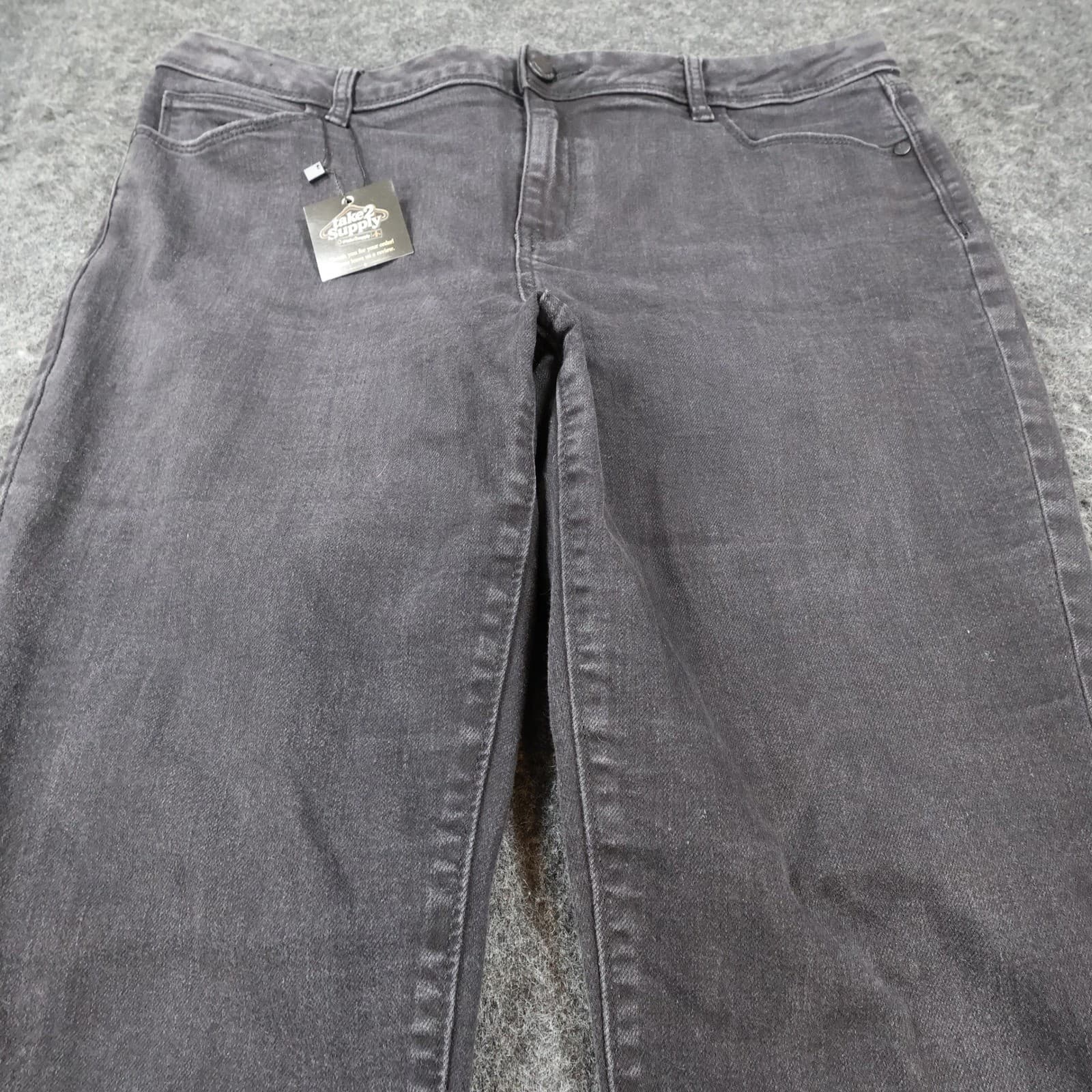 Simply Vera Vera Wang Skinny Jeans Womens 14 Black Denim Mid Rise Faded Stretch - Thumbnail 9