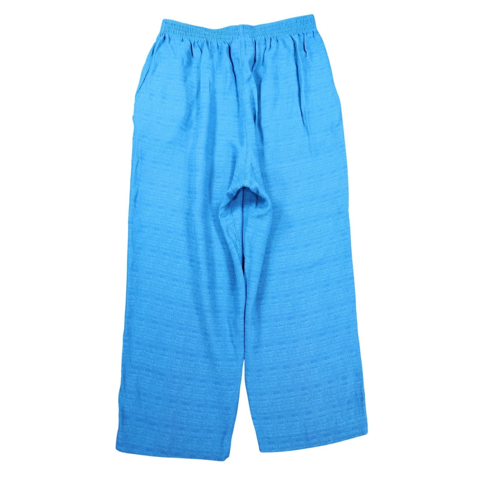 Vintage Stonebridge Crop Pants Womens L Blue Relaxed Button Hem Coastal - Thumbnail 2