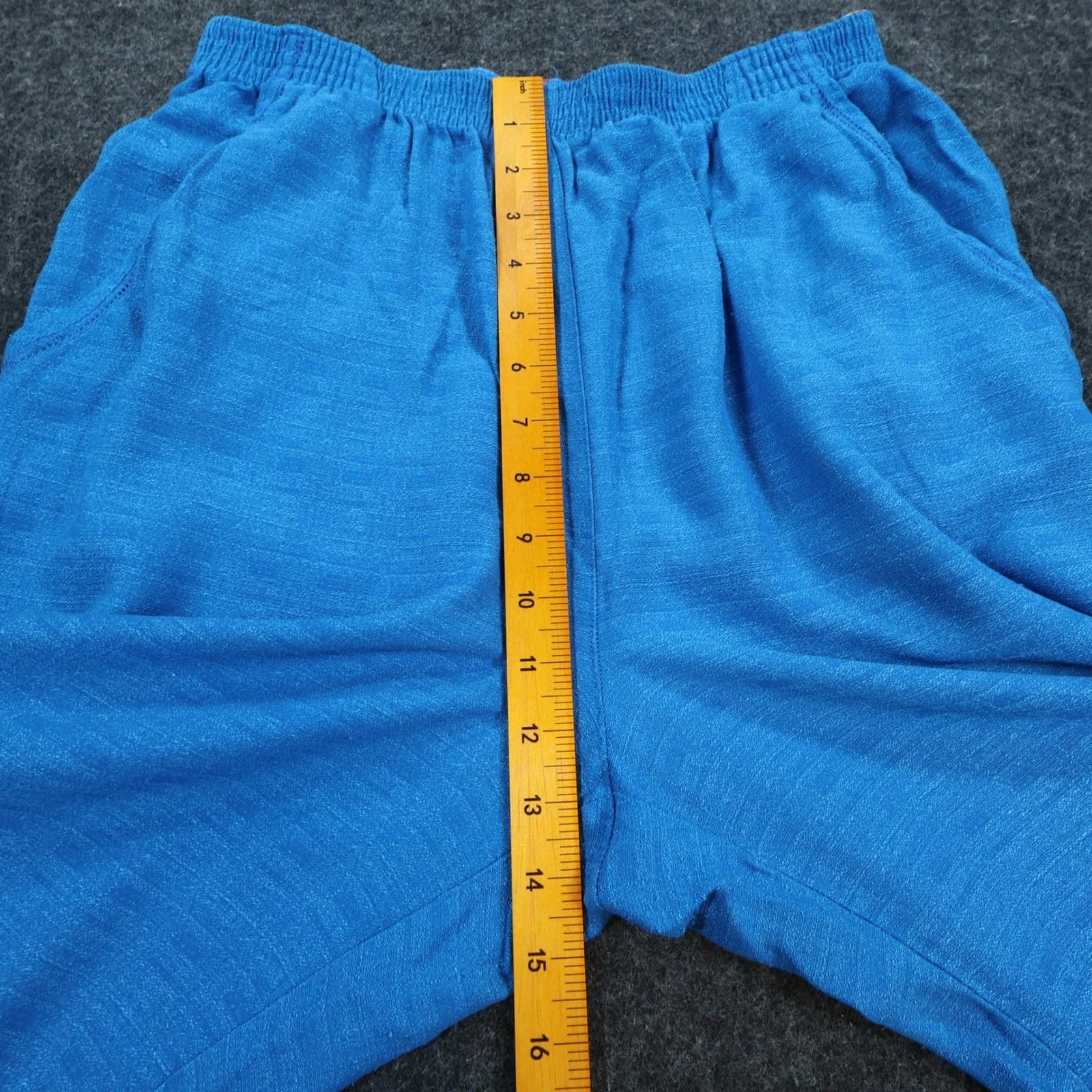 Vintage Stonebridge Crop Pants Womens L Blue Relaxed Button Hem Coastal - Thumbnail 5
