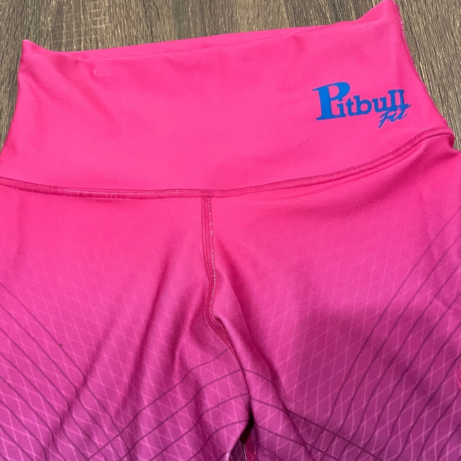 Pitbull Fit Compression Leggings Women Small Pink Blue Running - Thumbnail 3