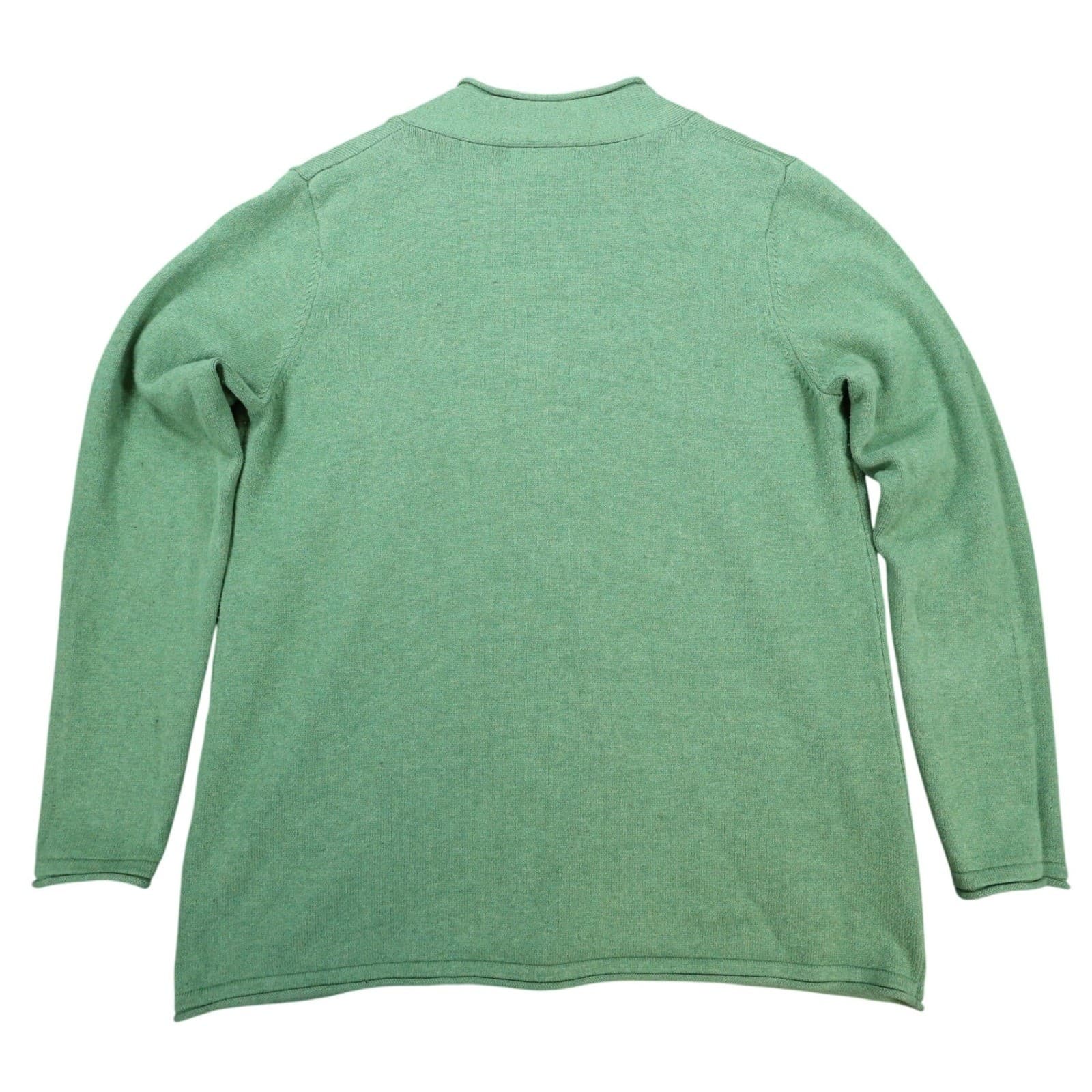 Eddie Bauer Sweater Womens L Green Cotton Blend V-Neck Knit Casual Classic - Thumbnail 2