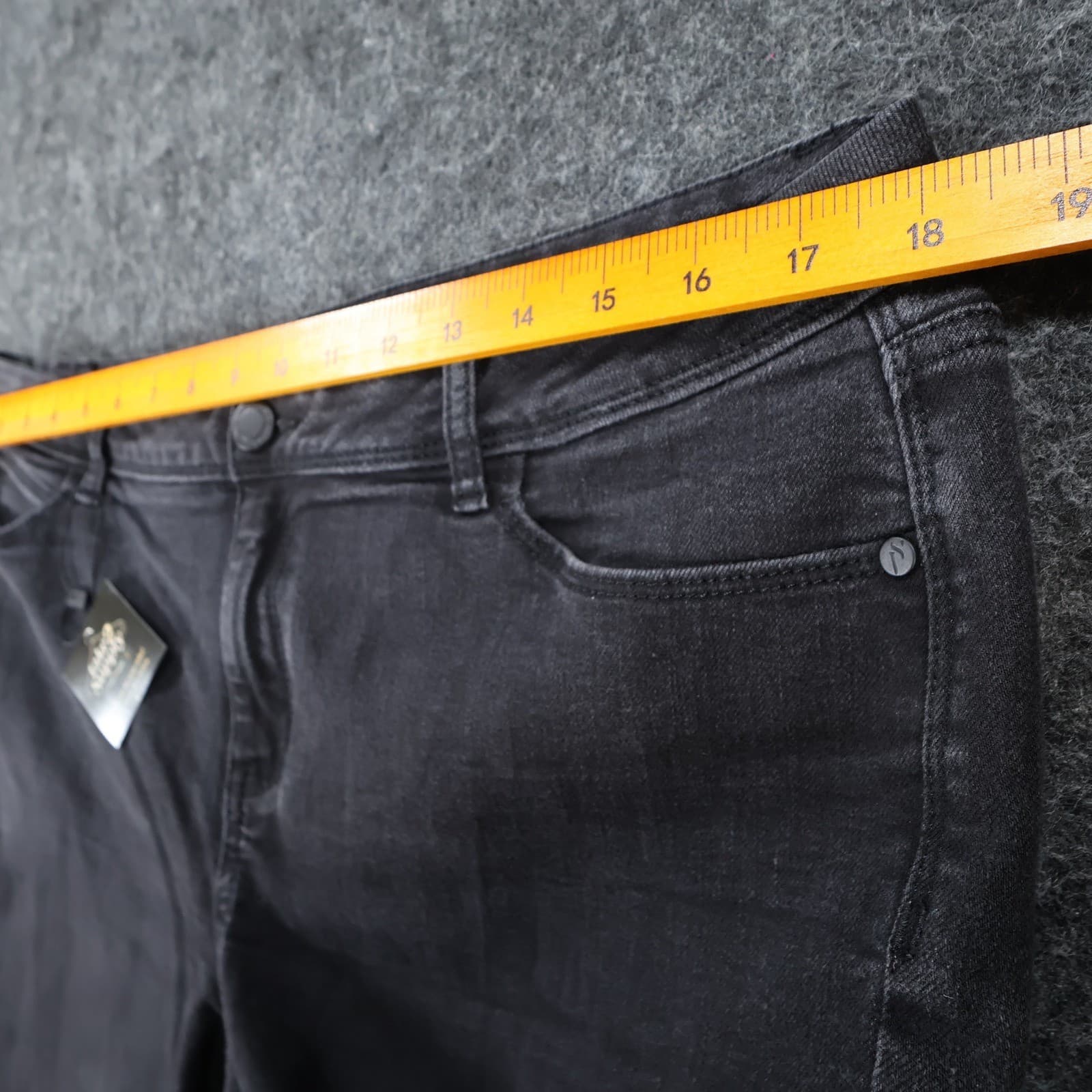 Simply Vera Vera Wang Skinny Jeans Womens 14 Black Denim Mid Rise Faded Stretch - Thumbnail 6