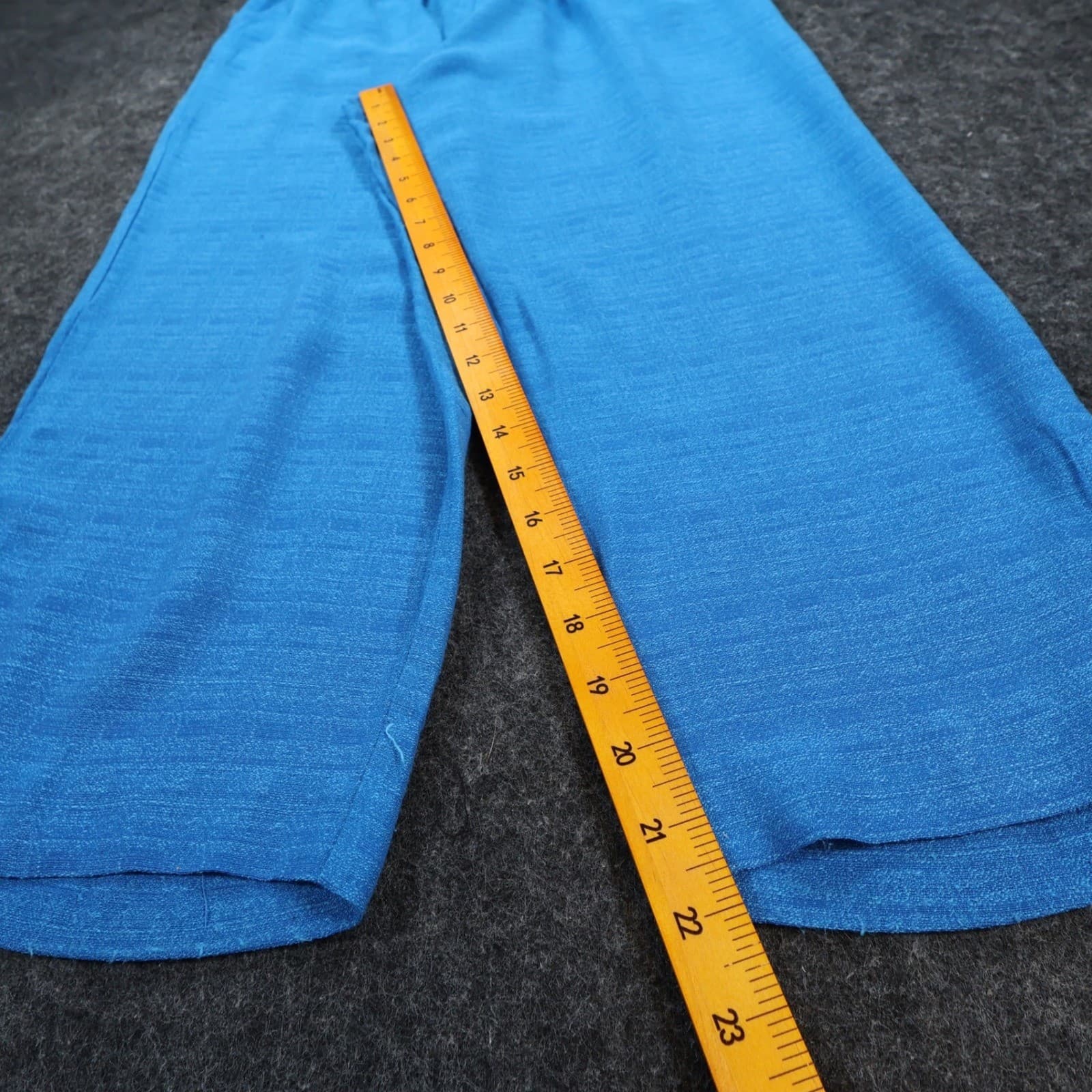 Vintage Stonebridge Crop Pants Womens L Blue Relaxed Button Hem Coastal - Thumbnail 4