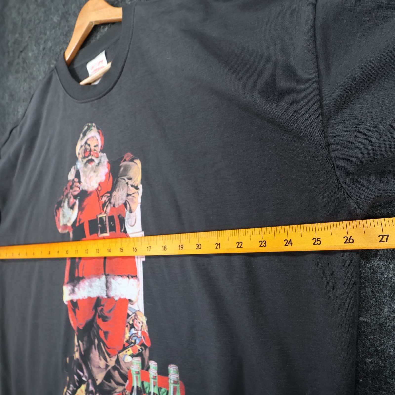 Coca-Cola Sweatshirt Mens Large Black Cotton Blend Graphic Santa Claus Holiday - Thumbnail 3