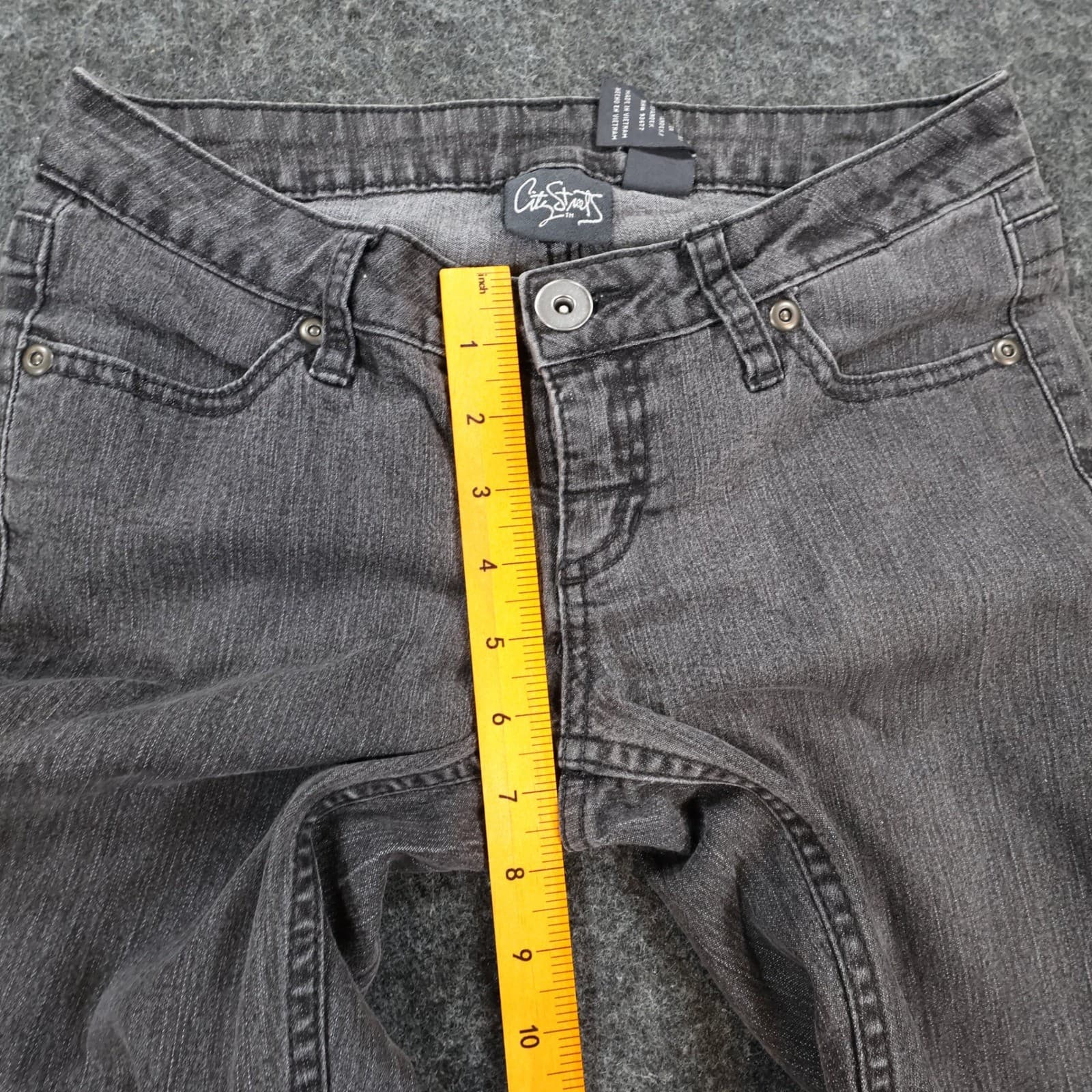 City Streets Skinny Jeans Womens 3 Gray Cotton Blend Stretch Slim Fit Denim - Thumbnail 5