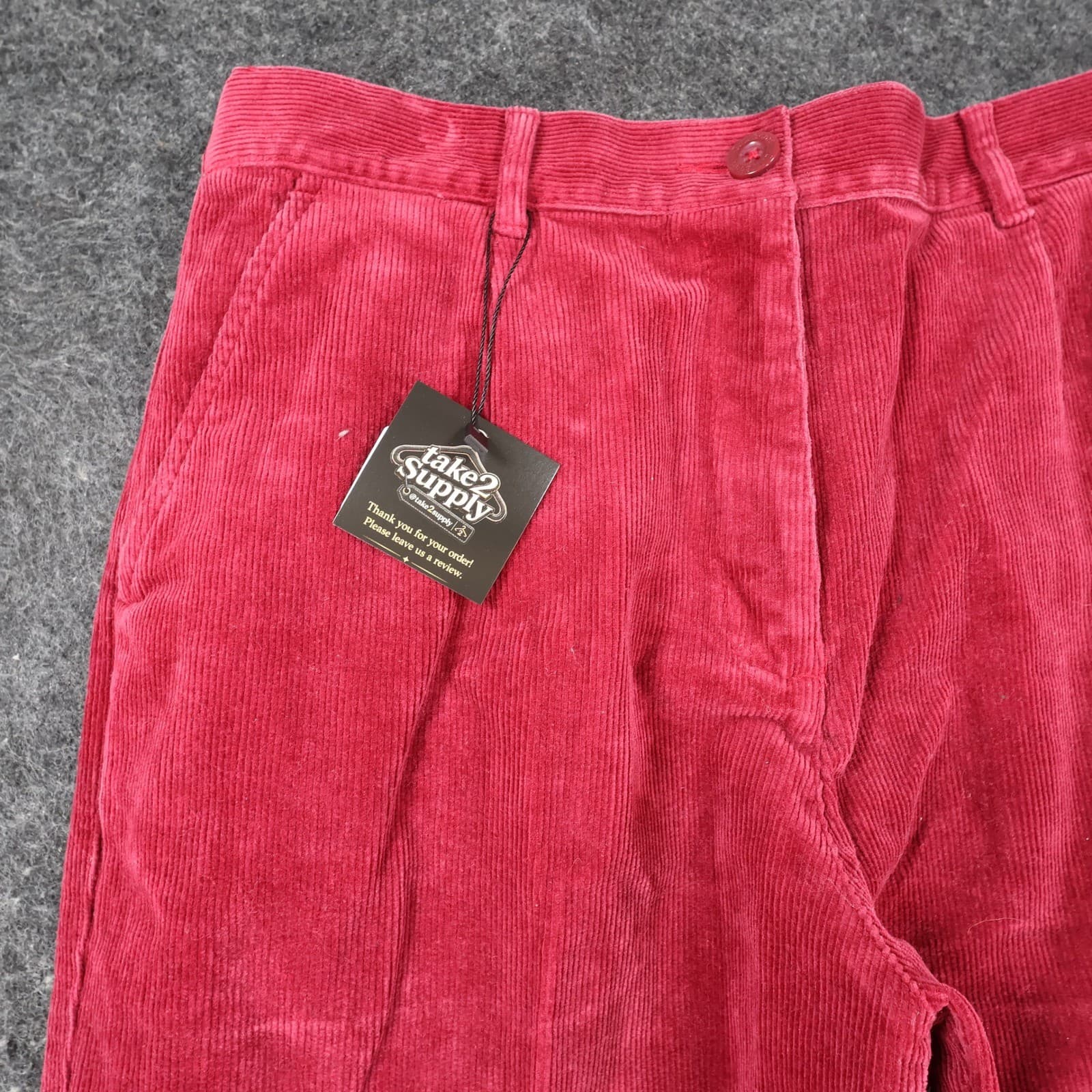 Vintage L.L.Bean Corduroy Pants Womens 12P Red Casual - Thumbnail 11
