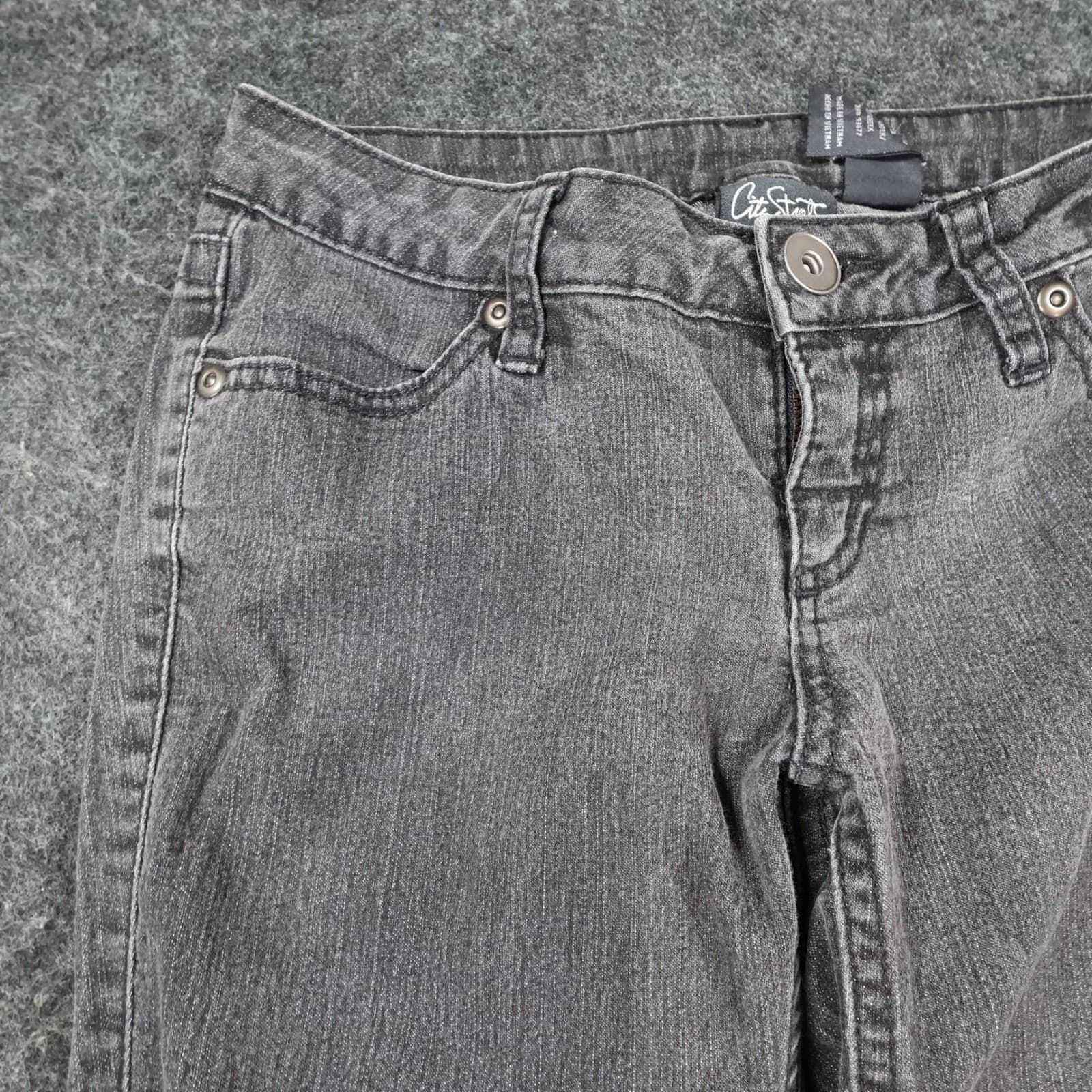 City Streets Skinny Jeans Womens 3 Gray Cotton Blend Stretch Slim Fit Denim - Thumbnail 10