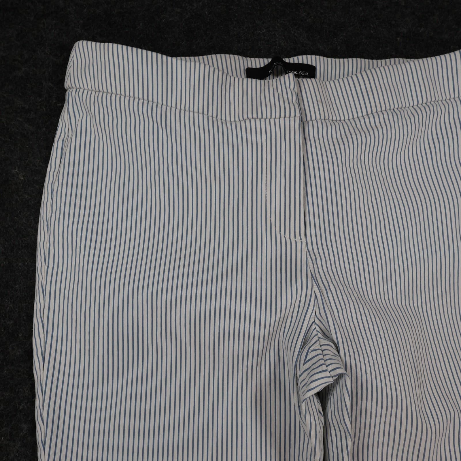 Amanda + Chelsea Dress Pants Womens 6P Blue White Pinstripe Rayon Slim Trousers - Thumbnail 10