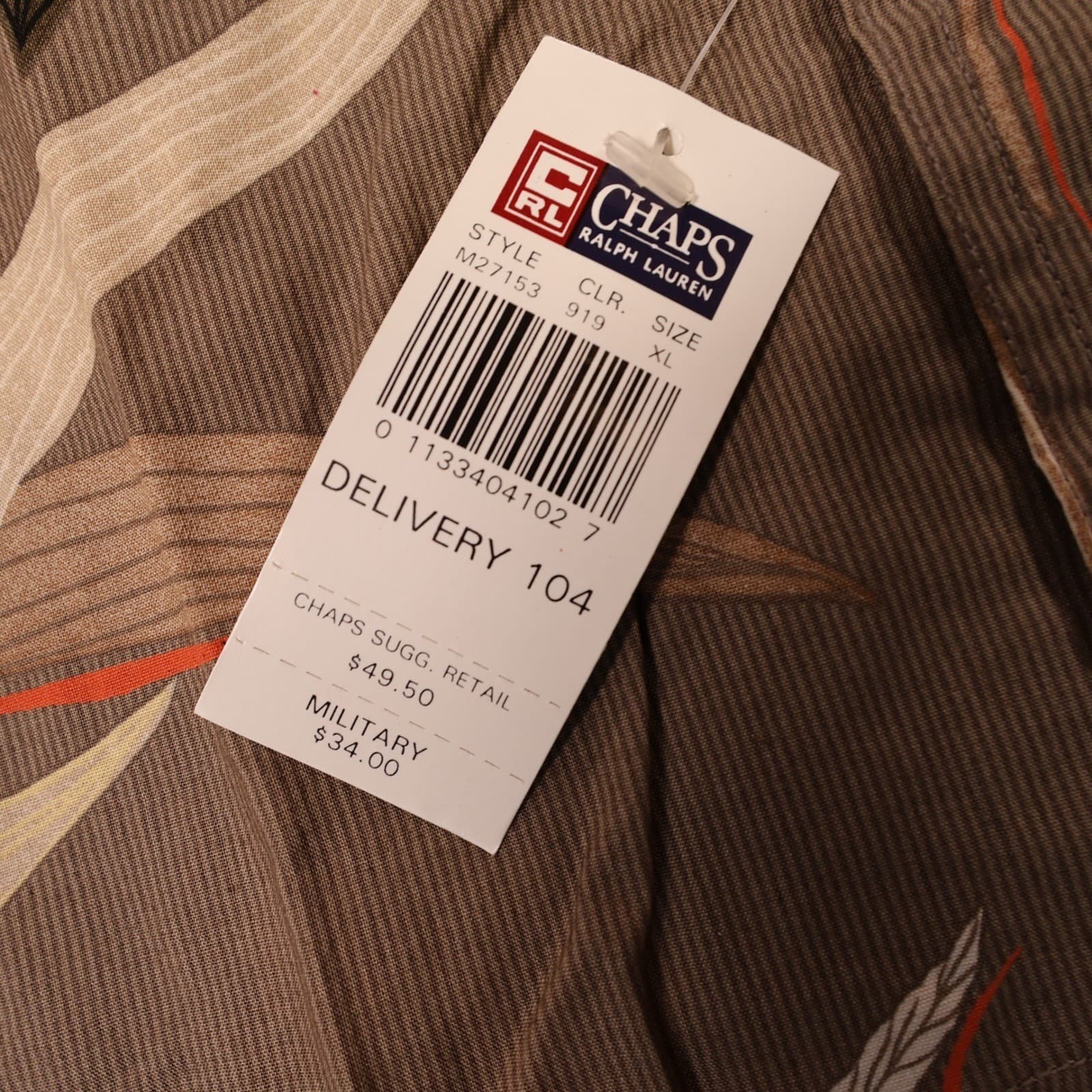 Chaps Ralph Lauren Button Down Shirt Mens XL Brown New Floral Tropical Vintage - Thumbnail 6