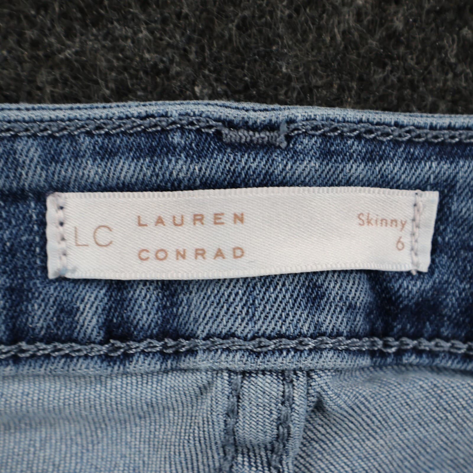 LC Lauren Conrad Skinny Jeans Womens 6 Blue Cotton Stretch Slim Denim Pants - Thumbnail 7