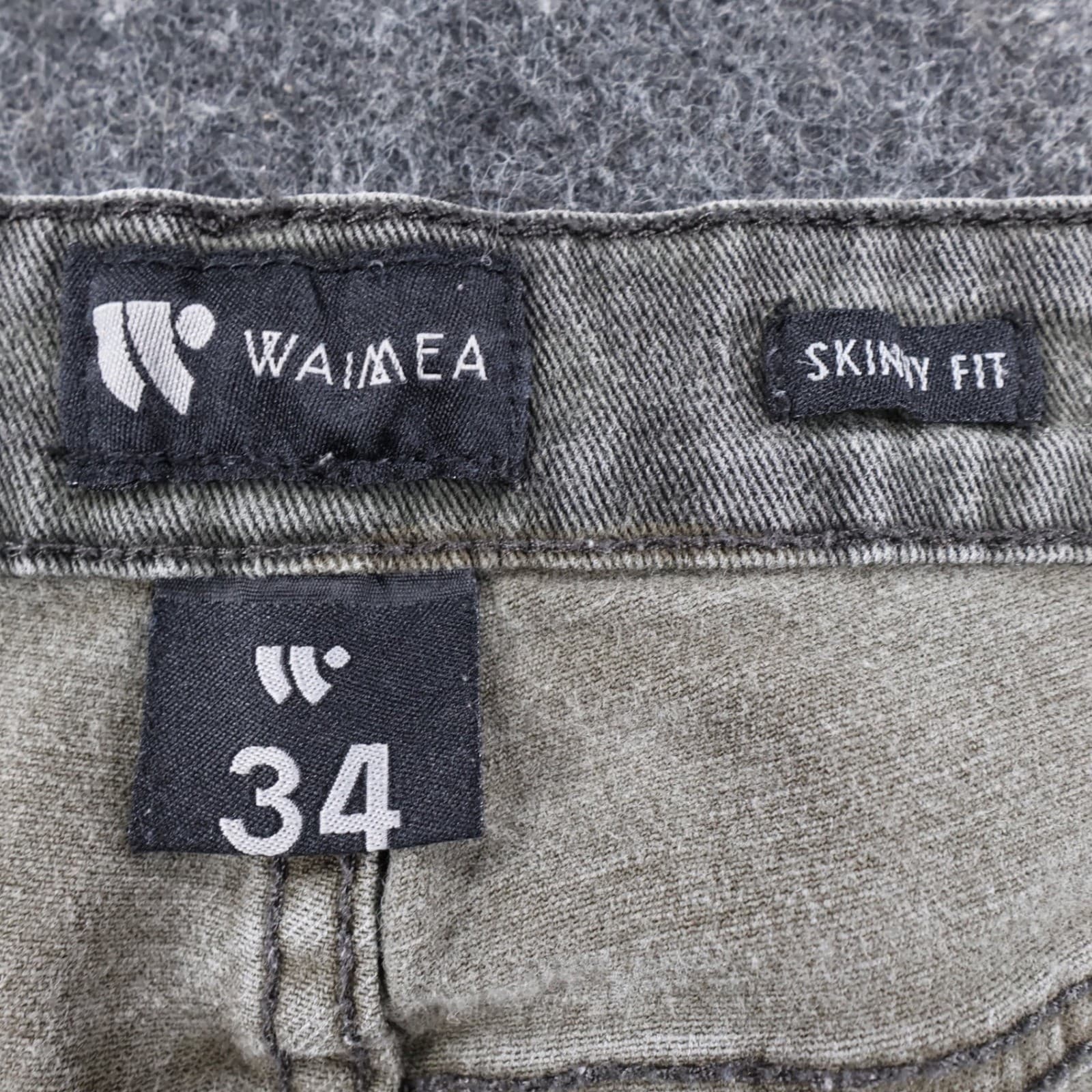 Waimea Biker Jeans Mens 34 Green Cotton Spandex Skinny Fit Camo Distressed Moto - Thumbnail 7